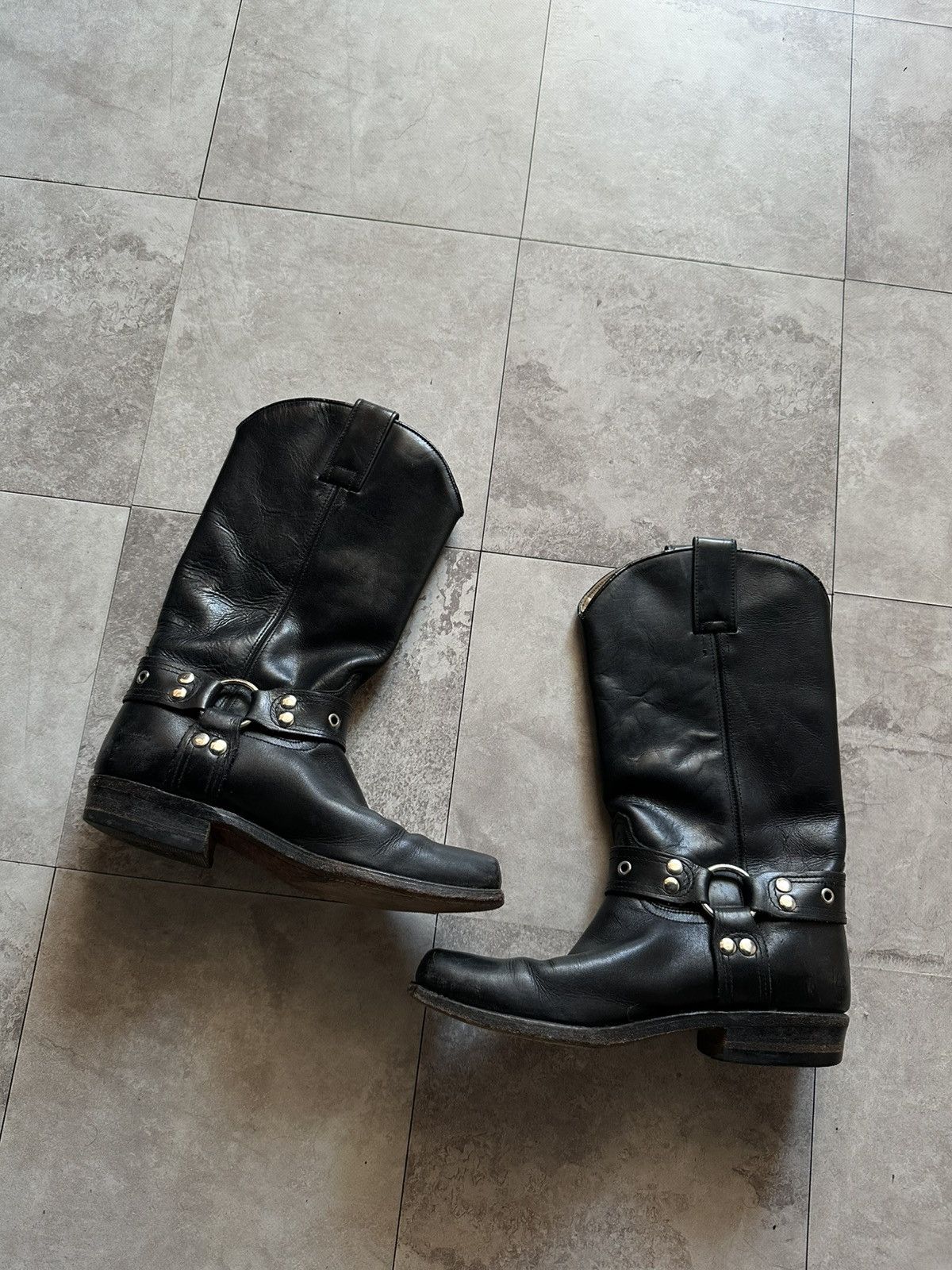 Sendra Vintage Sendra Black Leather Harness Biker Boots Sz 4,5 US Size US 4.5 / IT 34.5 - 4 Thumbnail