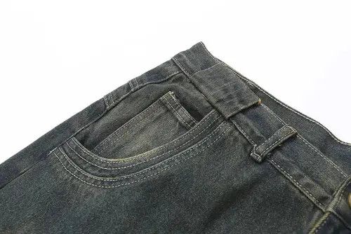 Japanese Brand × Jean #35 Vintage Painted Circle Striped Straight Flared Baggy Size US 32 / EU 48 - 4 Thumbnail