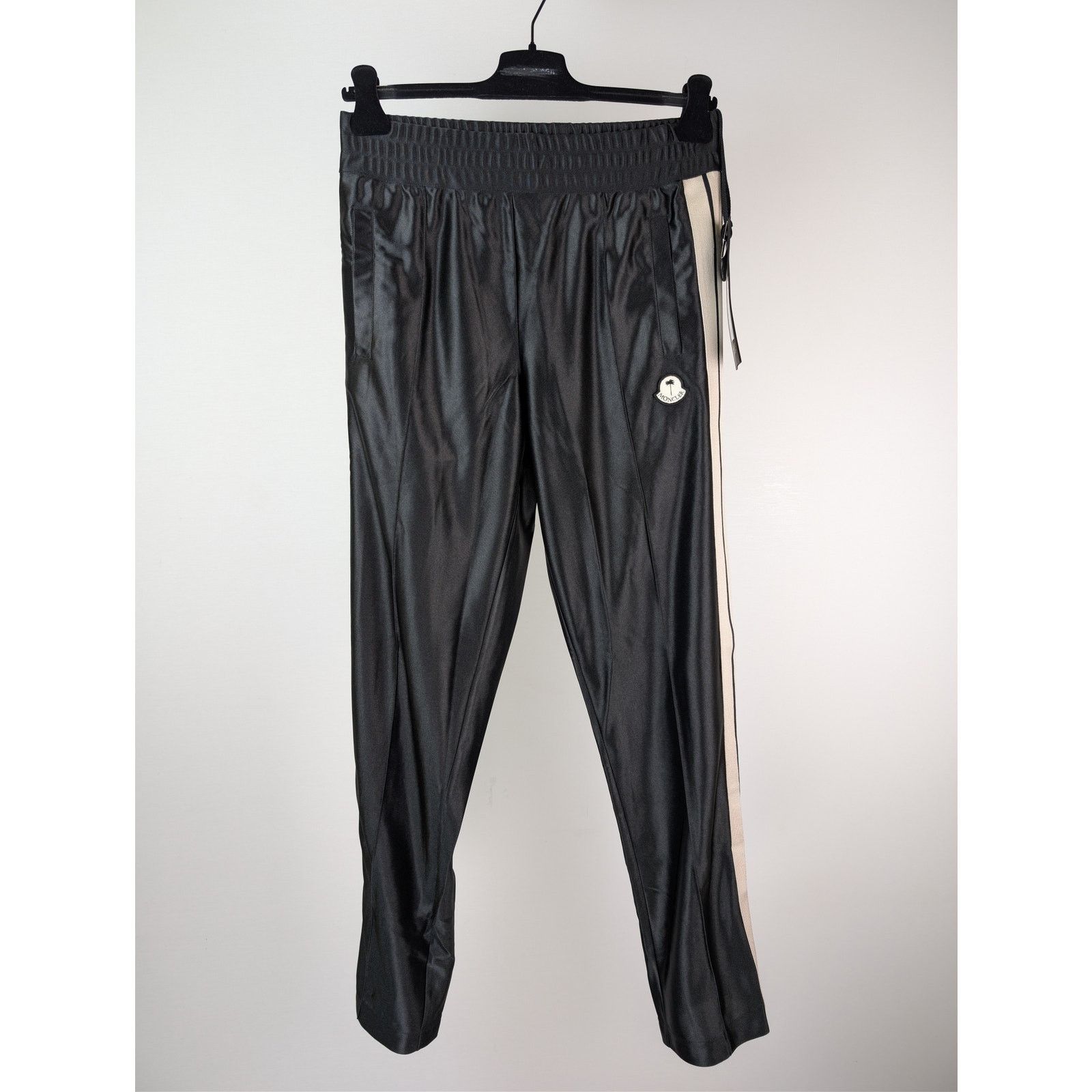 Moncler × Palm Angels o1rshd1 Shiny Track Pants in Black Size US 32 / EU 48 - 2 Thumbnail