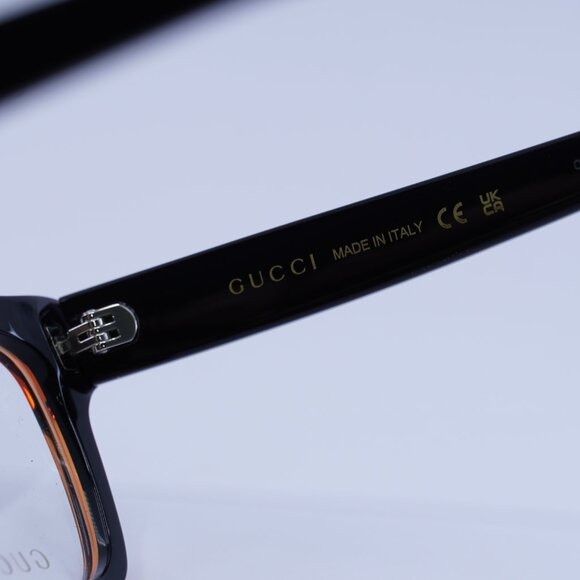 Gucci Gucci GG1795O 003 Eyeglasses Burgundy Crystal on Black 52mm Size ONE SIZE - 7 Thumbnail