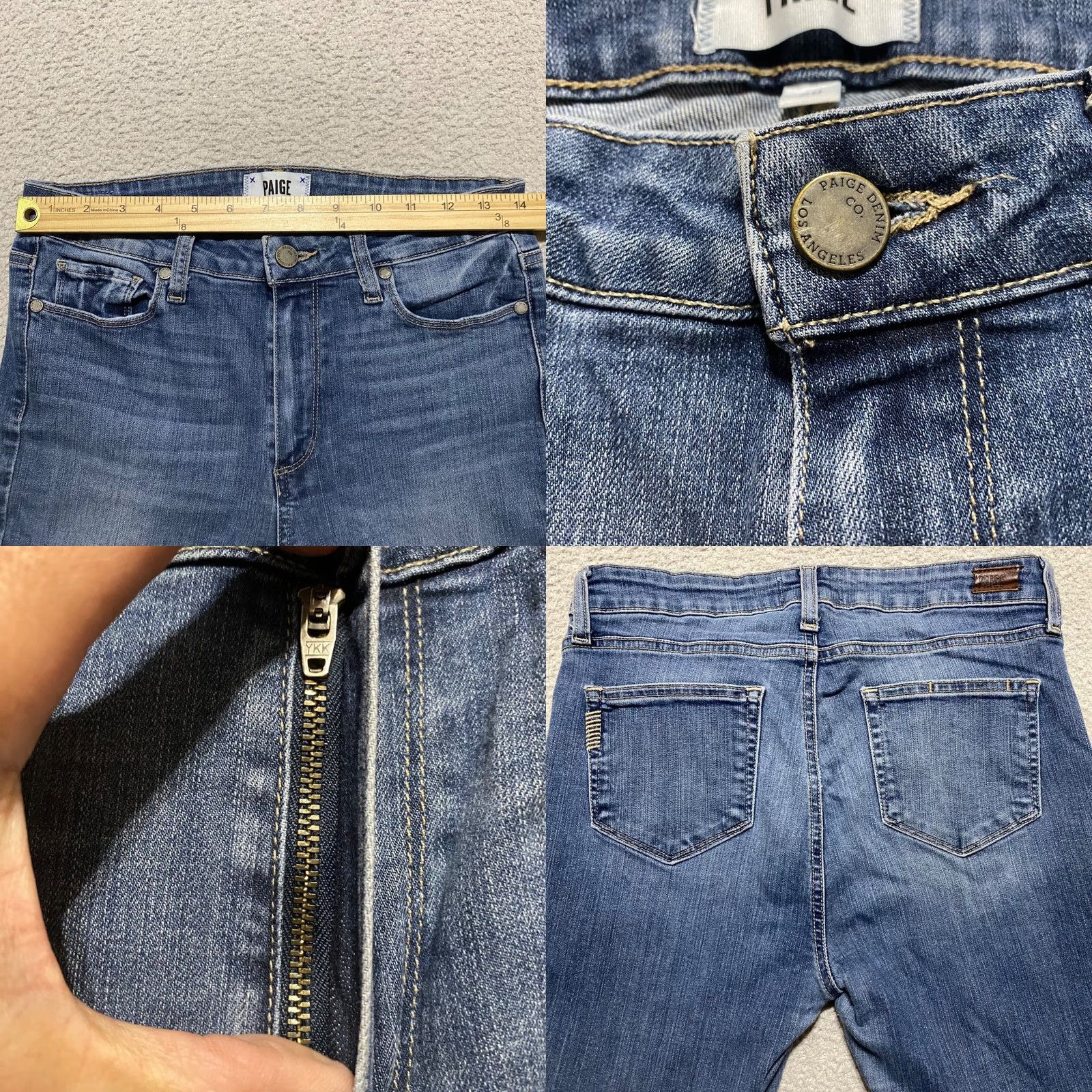 Paige Paige Jeans Womens Slim Mid Rise Ankle 29 Blue Denim Hoxton 5-Pocket Logo Stretch Cotton Blend 90s? No Vintage Capri? Size 29" - 8 Thumbnail