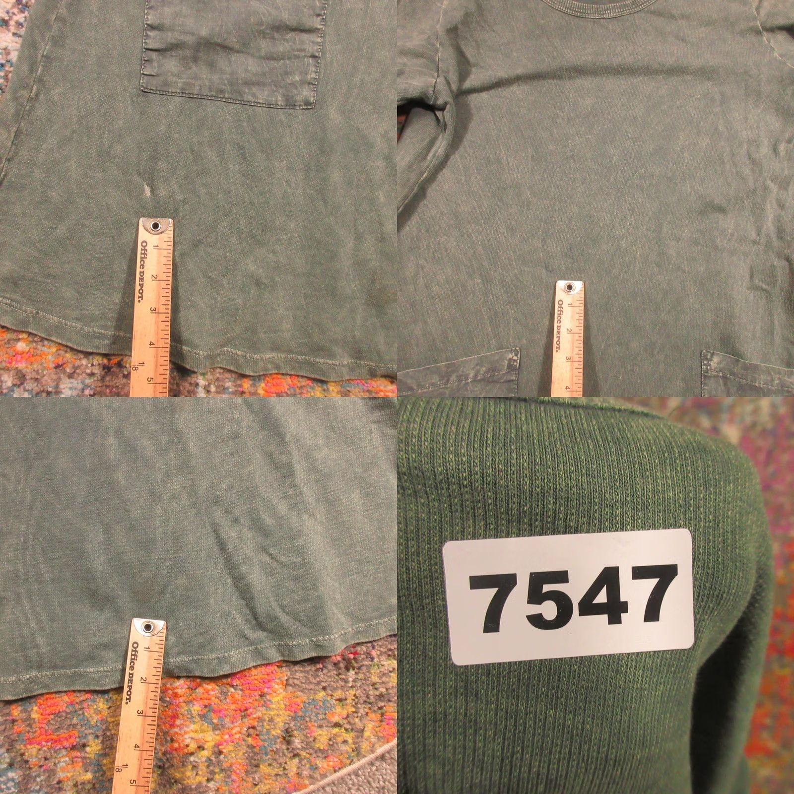 Vintage Jess & Jane Mineral Washed Cotton Pocket Dress S Long Sleeve Green A-Line Shift Knee Length Pockets Casual Travel Size S / US 4 / IT 40 - 8 Thumbnail