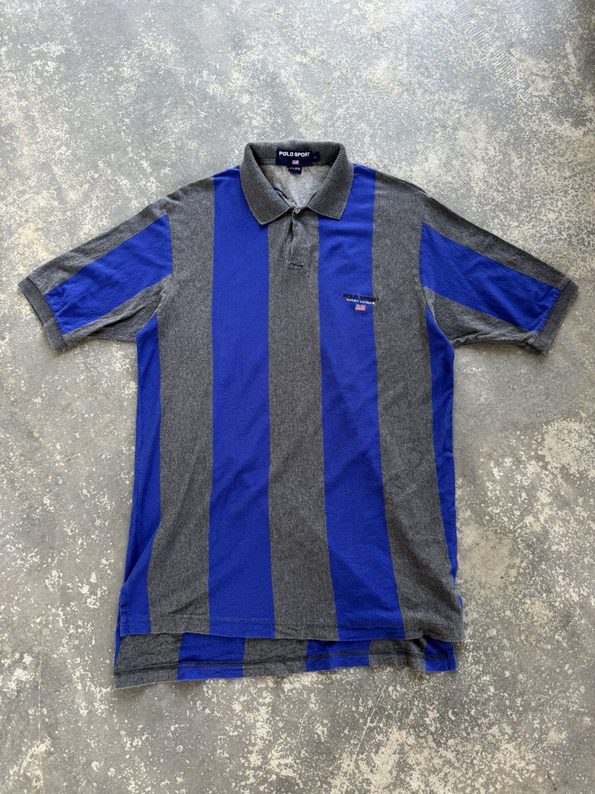 Polo Ralph Lauren × Vintage Vintage Polo Sport Striped Polo Shirt Size US L / EU 52-54 / 3 - 1 Thumbnail