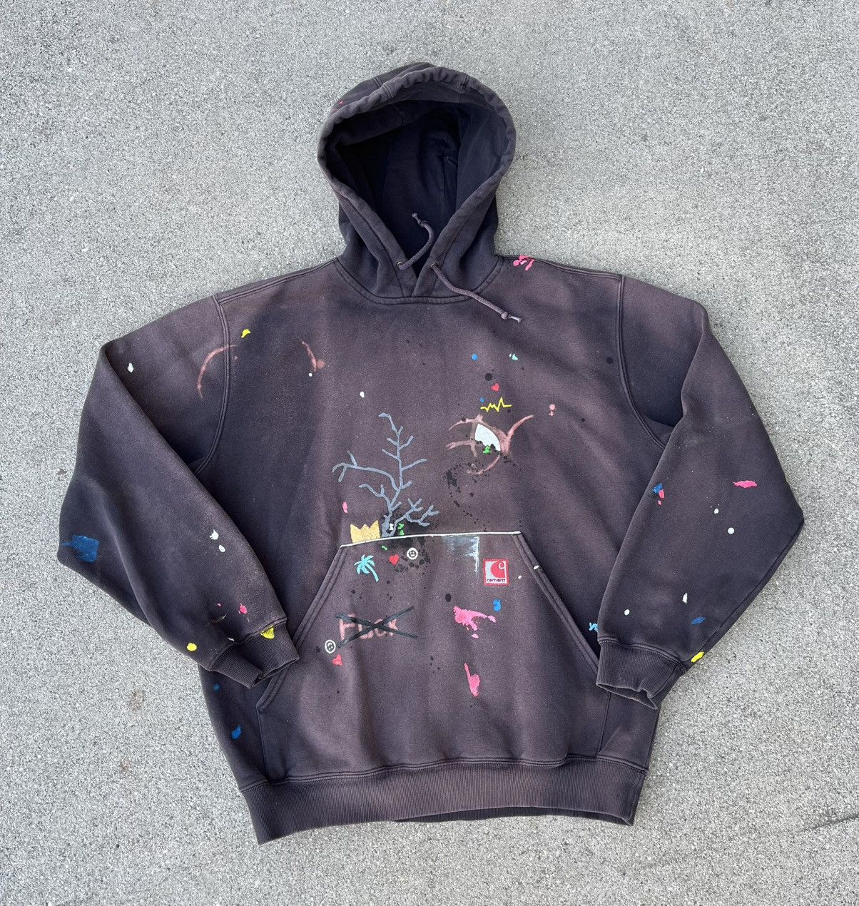 Carhartt Custom Carhartt Hoodie Sun Fade Rain Defender Distressed Size US L / EU 52-54 / 3 - 1 Thumbnail