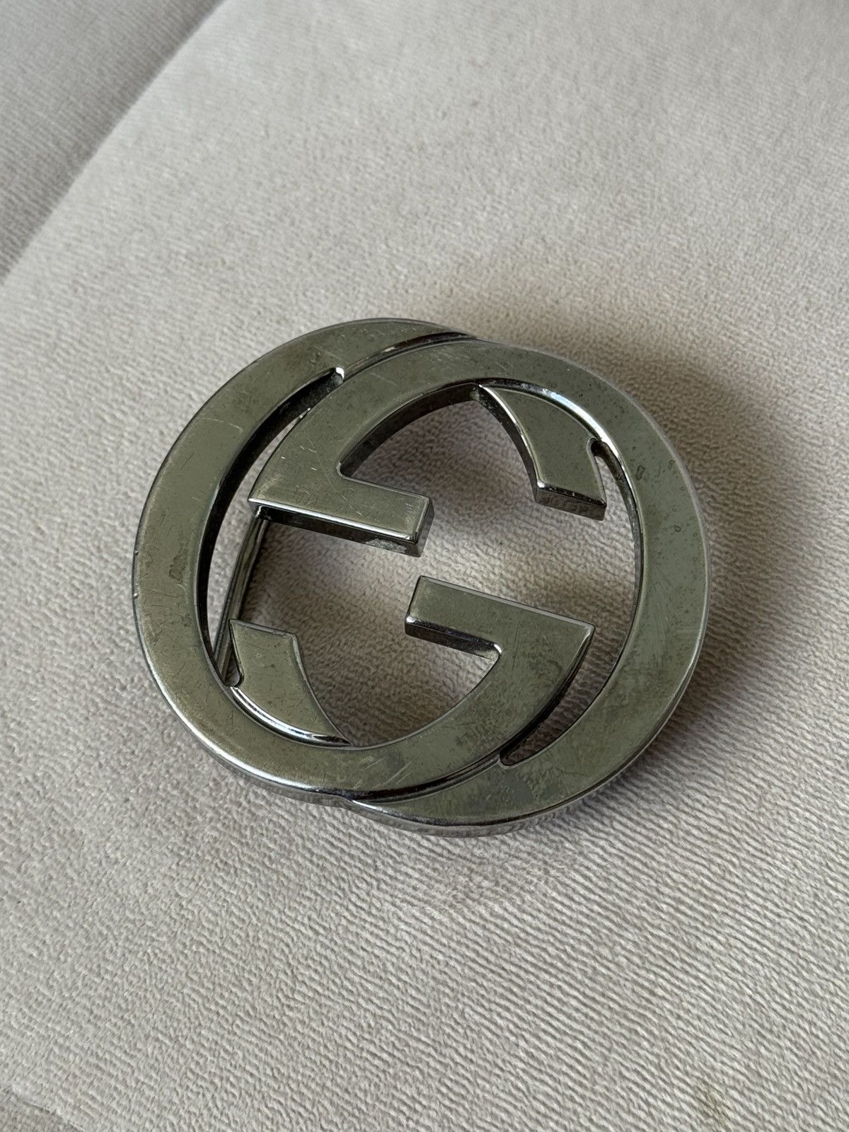 Gucci Gucci Interlocking G Belt Buckle Gunmetal Size ONE SIZE - 1 Thumbnail