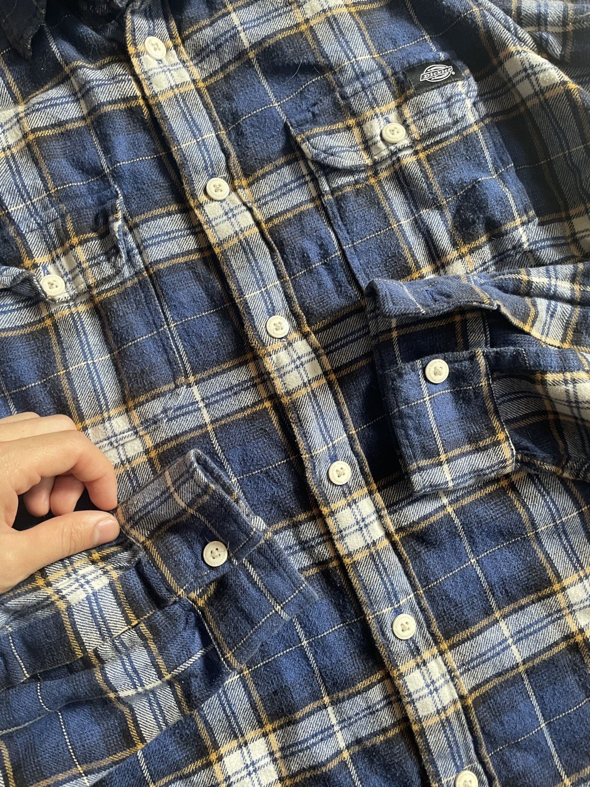 Dickies × Vintage Vintage Dickies Flannel Shirt Workwear Button Up Blue Small Size US S / EU 44-46 / 1 - 4 Thumbnail