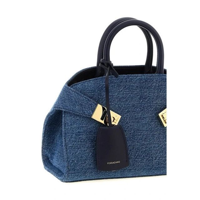 Salvatore Ferragamo FERRAGAMO Hug XS Denim Prova Top Handle Bag New & Authentic Size ONE SIZE - 3 Thumbnail