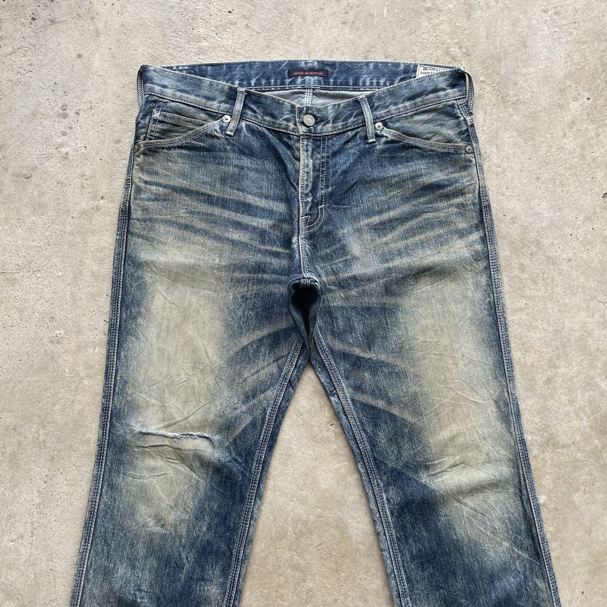 Japanese Brand Vintage BlueWay Japan Rusty Jeans Faded Distressed Pants W35 Size US 35 - 3 Thumbnail