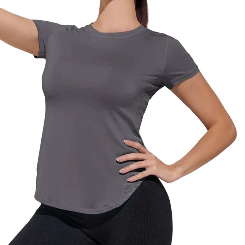 Shein Running Breathable Sports Tee in Gray, Size M Size M / US 6-8 / IT 42-44 - 1 Thumbnail