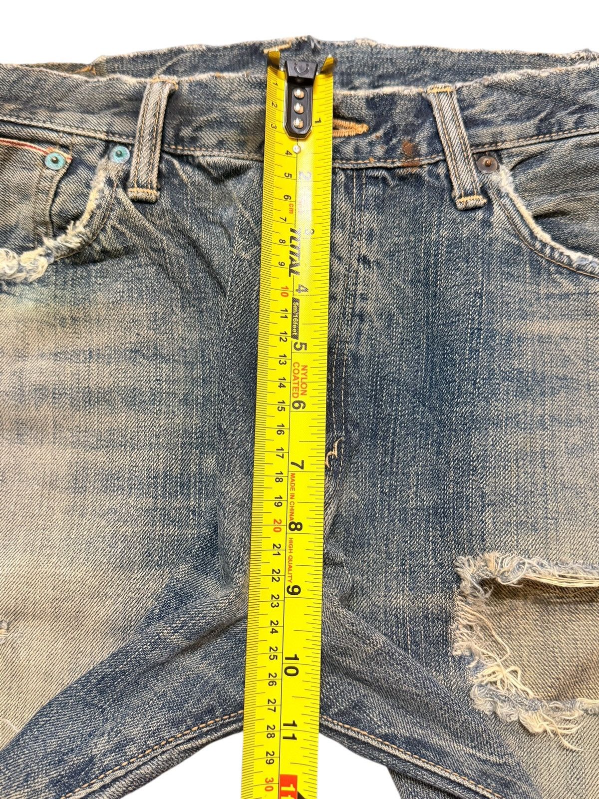 Edwin Vintage Edwin 505 Selvedge Mud Wash Faded Distressed Style Size US 31 - 18 Thumbnail