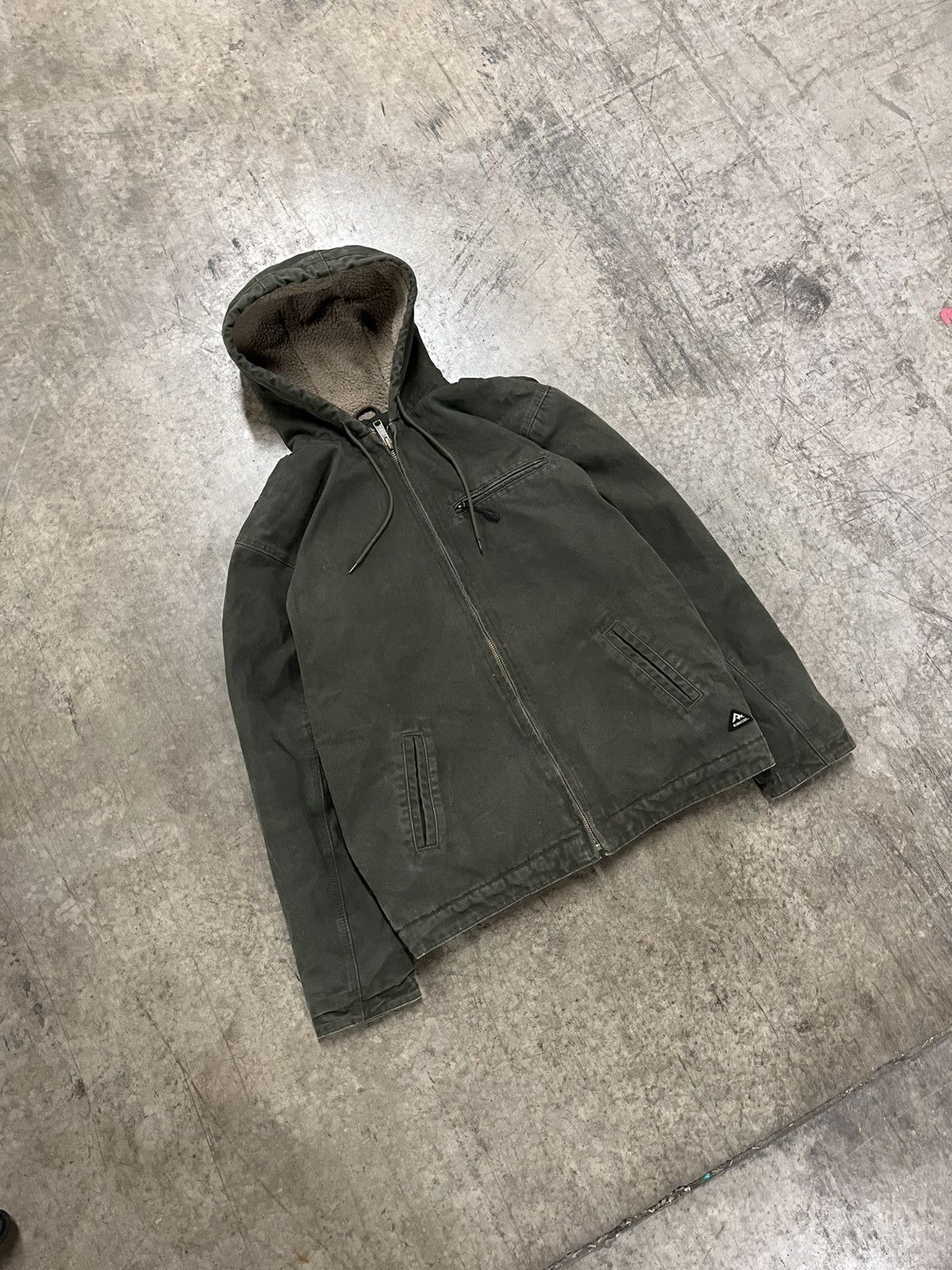 Carhartt × Vintage Carhartt style forest green canvas Sherpa lined workwear Size US L / EU 52-54 / 3 - 1 Thumbnail