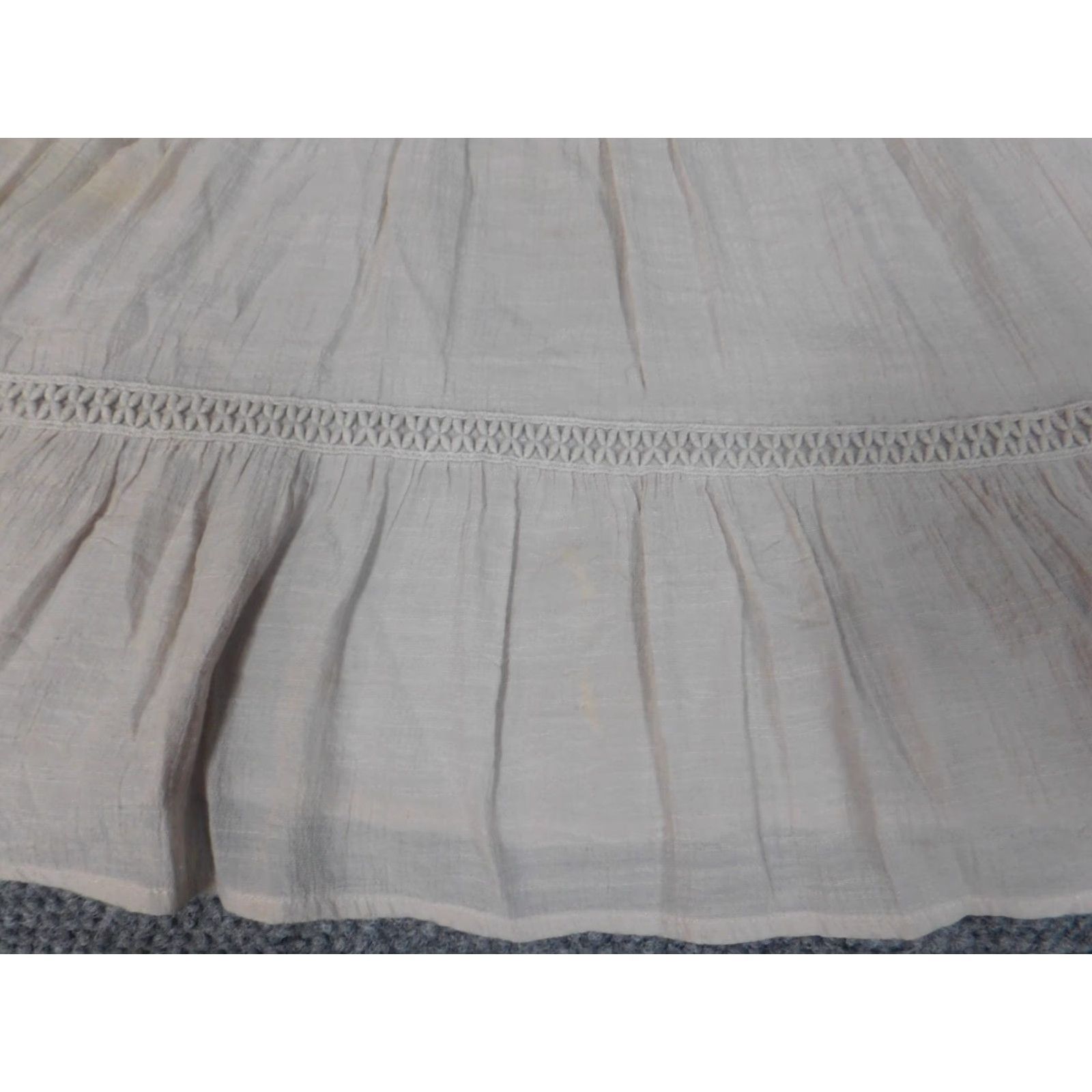 Vintage Spense Blouse Shirt Womens S Beige 3/4 Sleeve Round Neck Pullover Ruffle Bell Stretch Casual Size S / US 4 / IT 40 - 5 Thumbnail