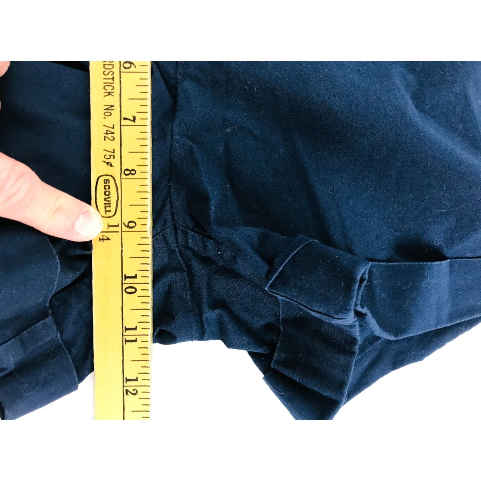 Dockers DOCKERS Shorts Women Navy Blue Dress Shorts Curvy Mid Rise 4 Regular Chino Cotton Spandex Flat Front Casual Travel Modern Vintage: No Size 4XL / US 24-26 - 4 Thumbnail