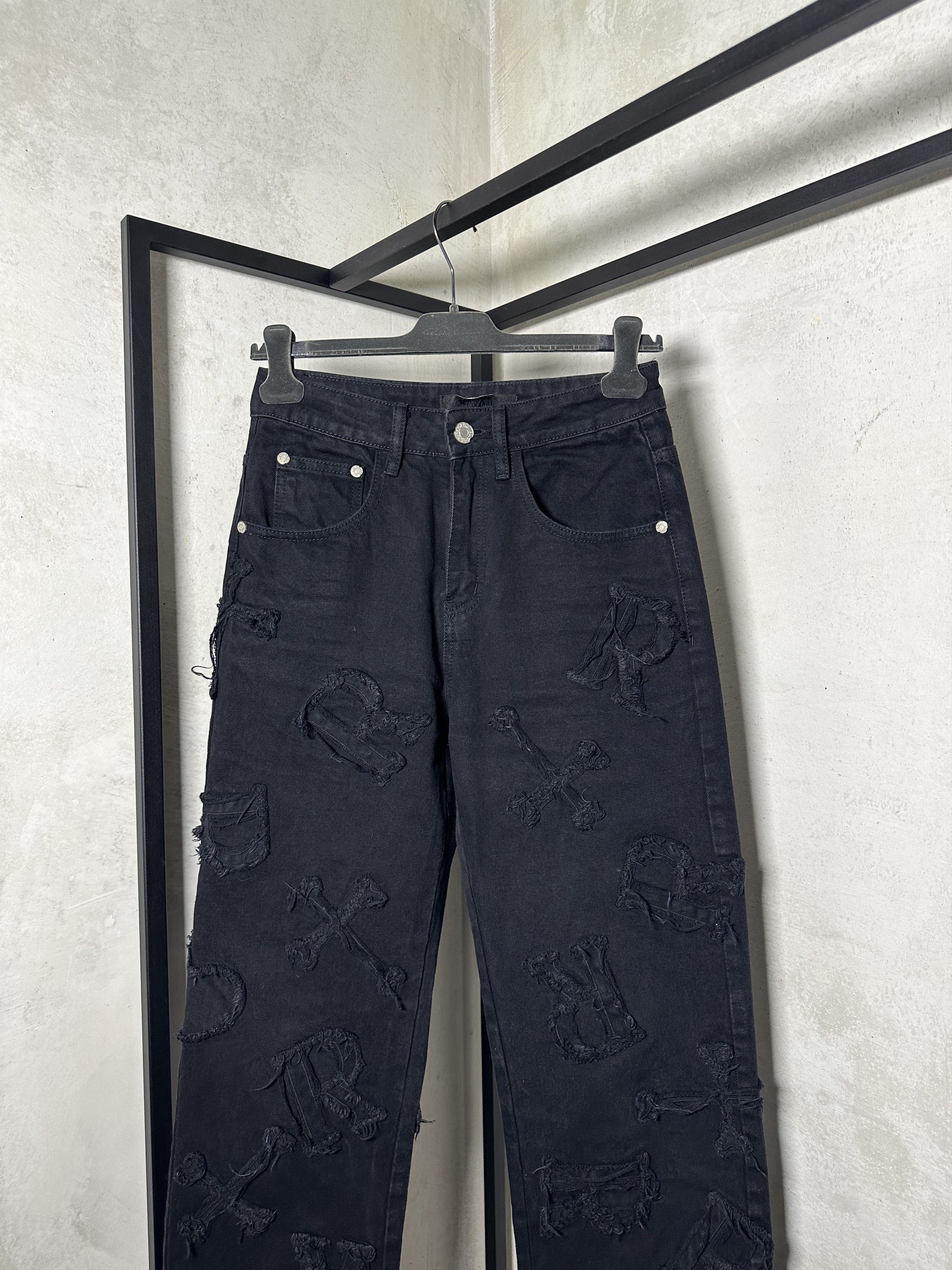 Japanese Brand Racer Worldwide Washed Black Patch Crucifix Heavy Jeans Size US 26 / EU 42 - 2 Thumbnail