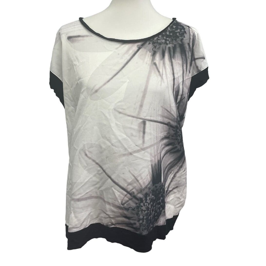 Apt. 9 Apt 9 Womens Large Graphic Short Sleeve Scoop Neck Blouse Size L / US 10 / IT 46 - 1 Thumbnail