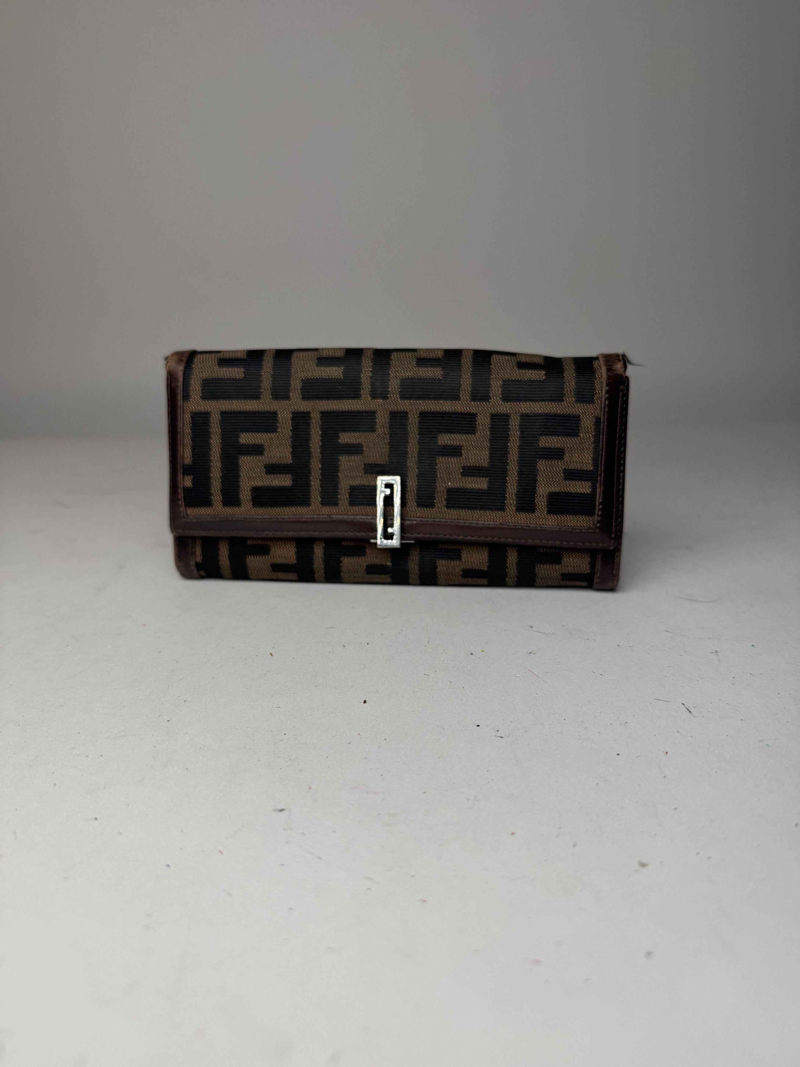 Fendi Vintage FF Monogram Canvas Leather Wallet Brown Size ONE SIZE - 1 Thumbnail