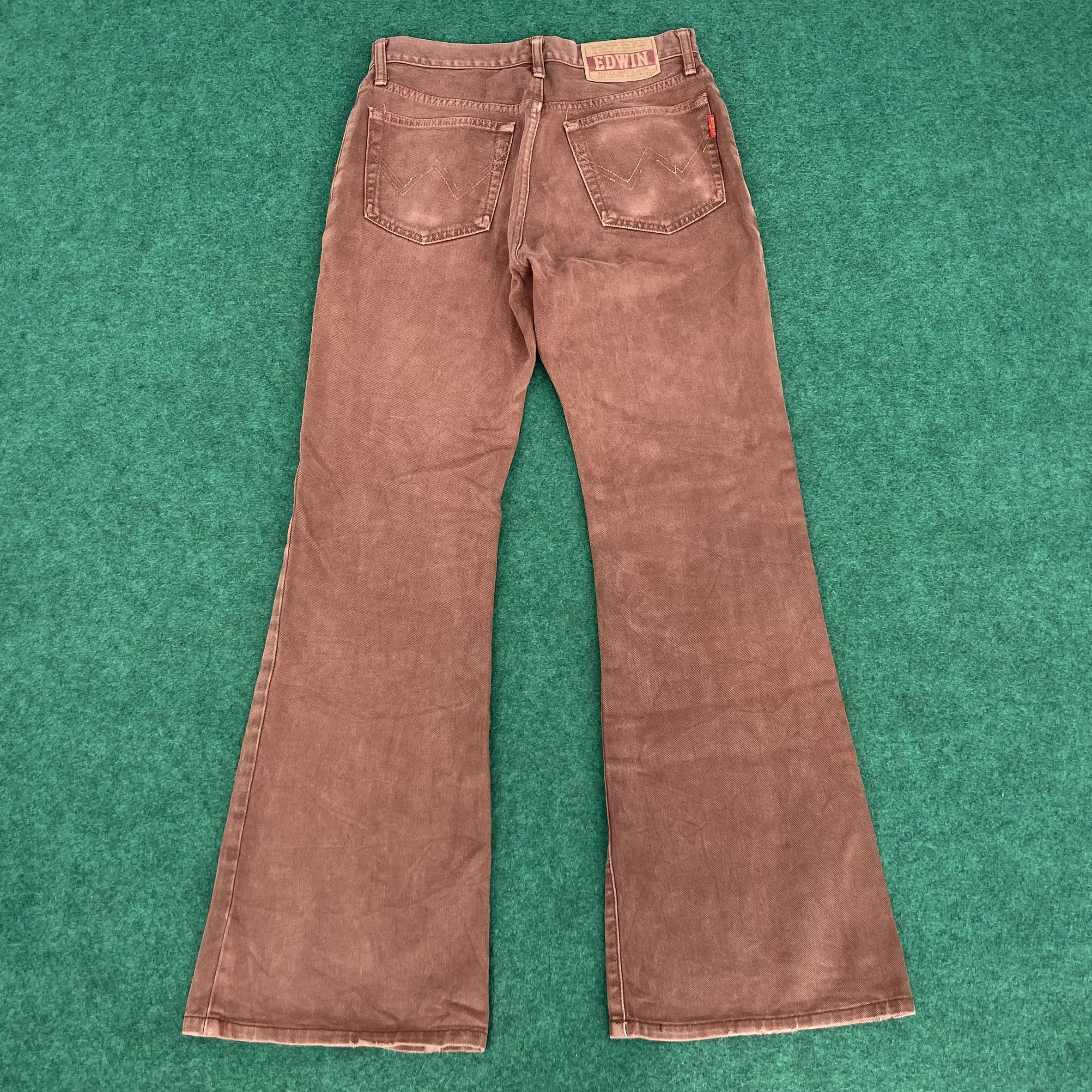 Edwin × Japanese Brand × Vintage Vtg Edwin Brown Flared Denim Bootcut Sz 29 Jeans Size US 29 - 10 Thumbnail