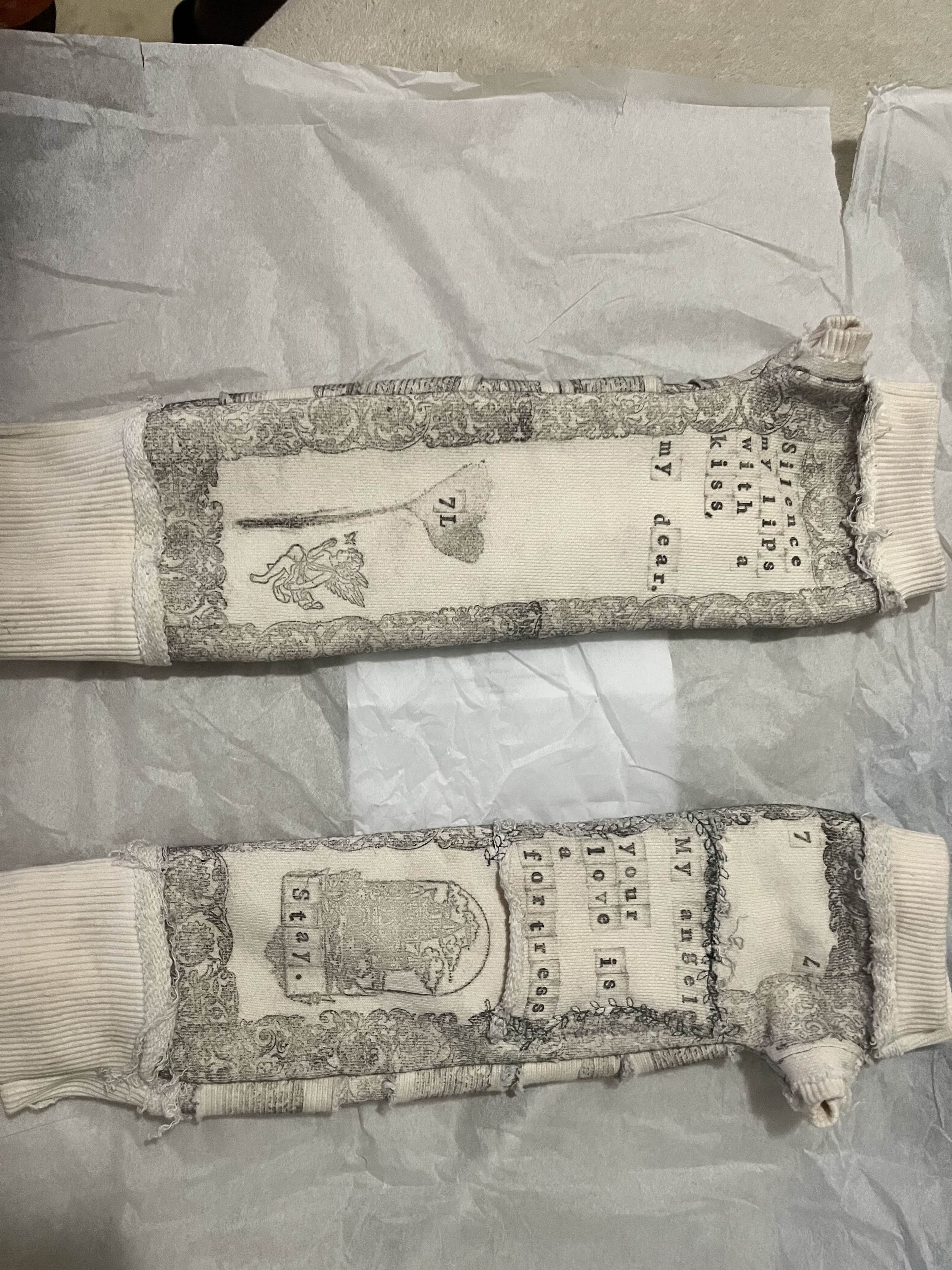 Designer × Japanese Brand stanped bandage gloves (beige) Size ONE SIZE - 7 Thumbnail