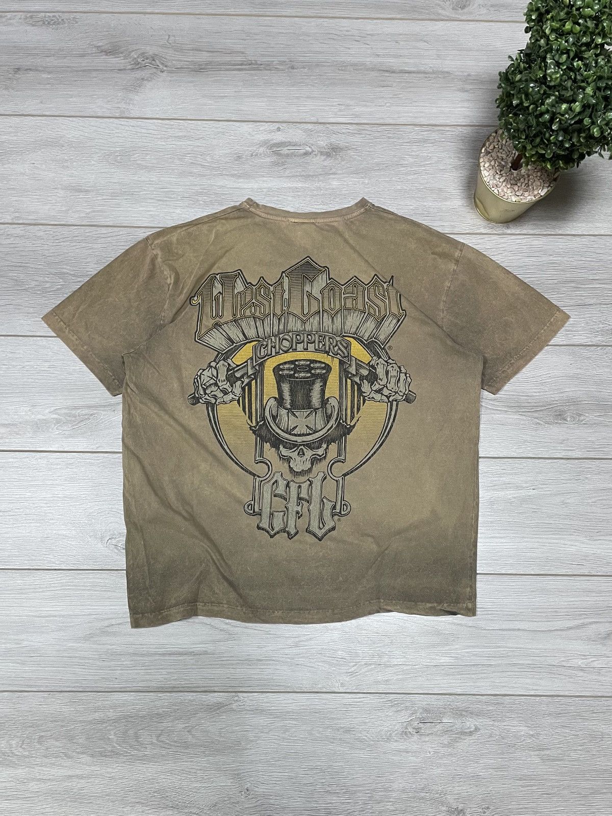 West Coast Choppers West Coast Choppers distressed faded big logo cross tee Size US XL / EU 56 / 4 - 1 Thumbnail