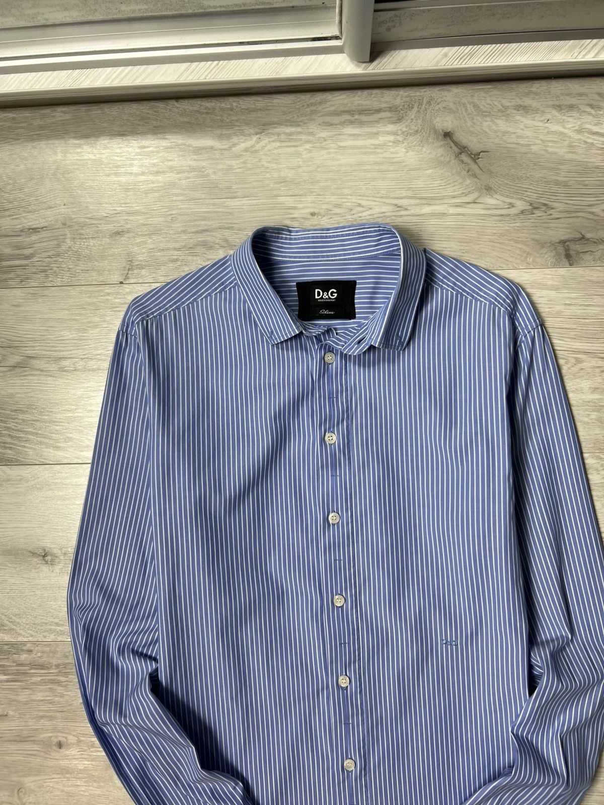 Dolce & Gabbana Dolce & Gabbana Striped Button Up Slim Shirt D&G Logo Size US M / EU 48-50 / 2 - 2 Thumbnail