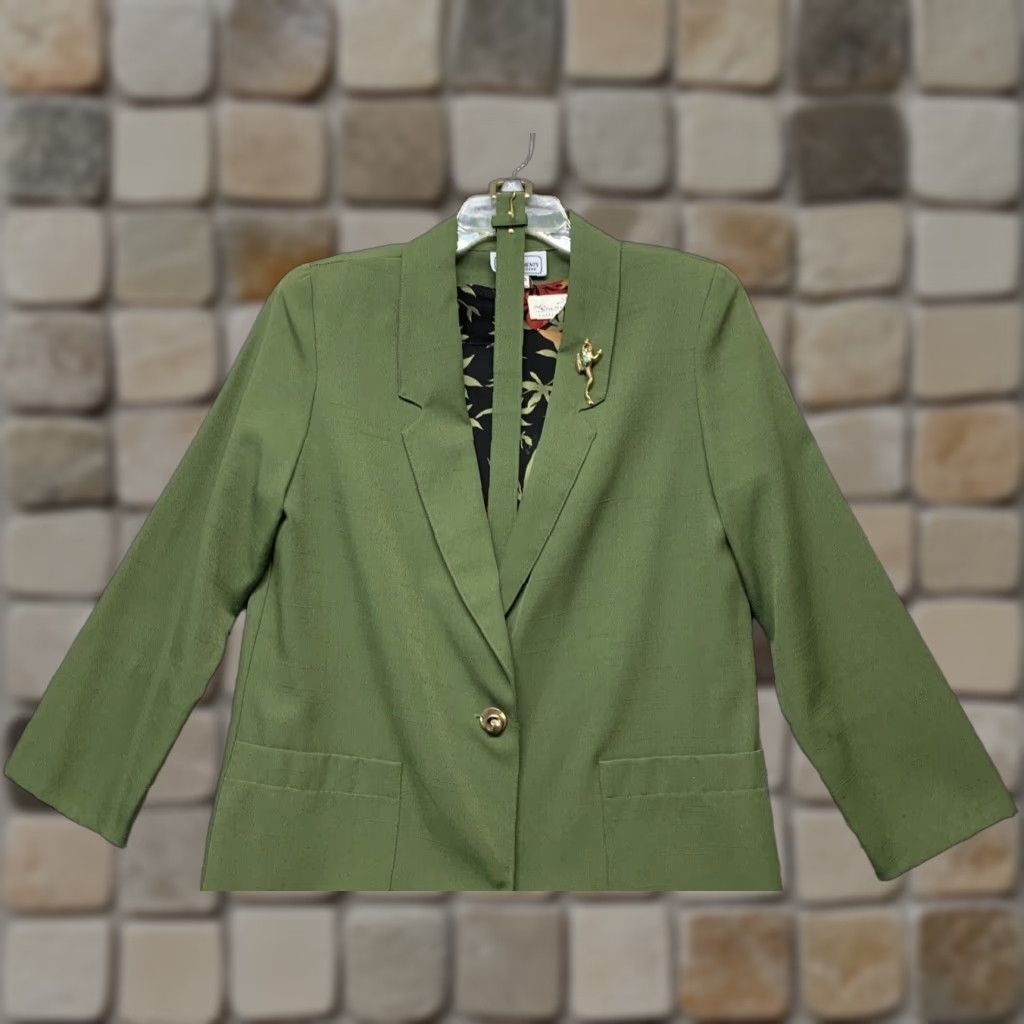 Lee Kathie Lee Dress 6" Slit Sz 8/10, Requirements Petite Jacket W/Belt 2 Pockets Size M / US 6-8 / IT 42-44 - 1 Thumbnail