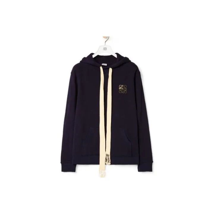 Loewe LOEWE Anagram Embroidered Logo Hoodie Navy Size US L / EU 52-54 / 3 - 1 Thumbnail