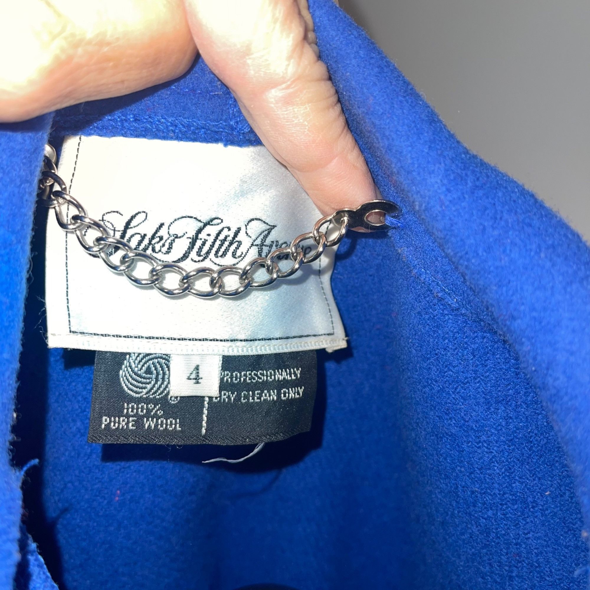 Saks Fifth Avenue Saks Fifth Avenue Vintage Womens Coat Size 4 Blue Size S / US 4 / IT 40 - 6 Thumbnail
