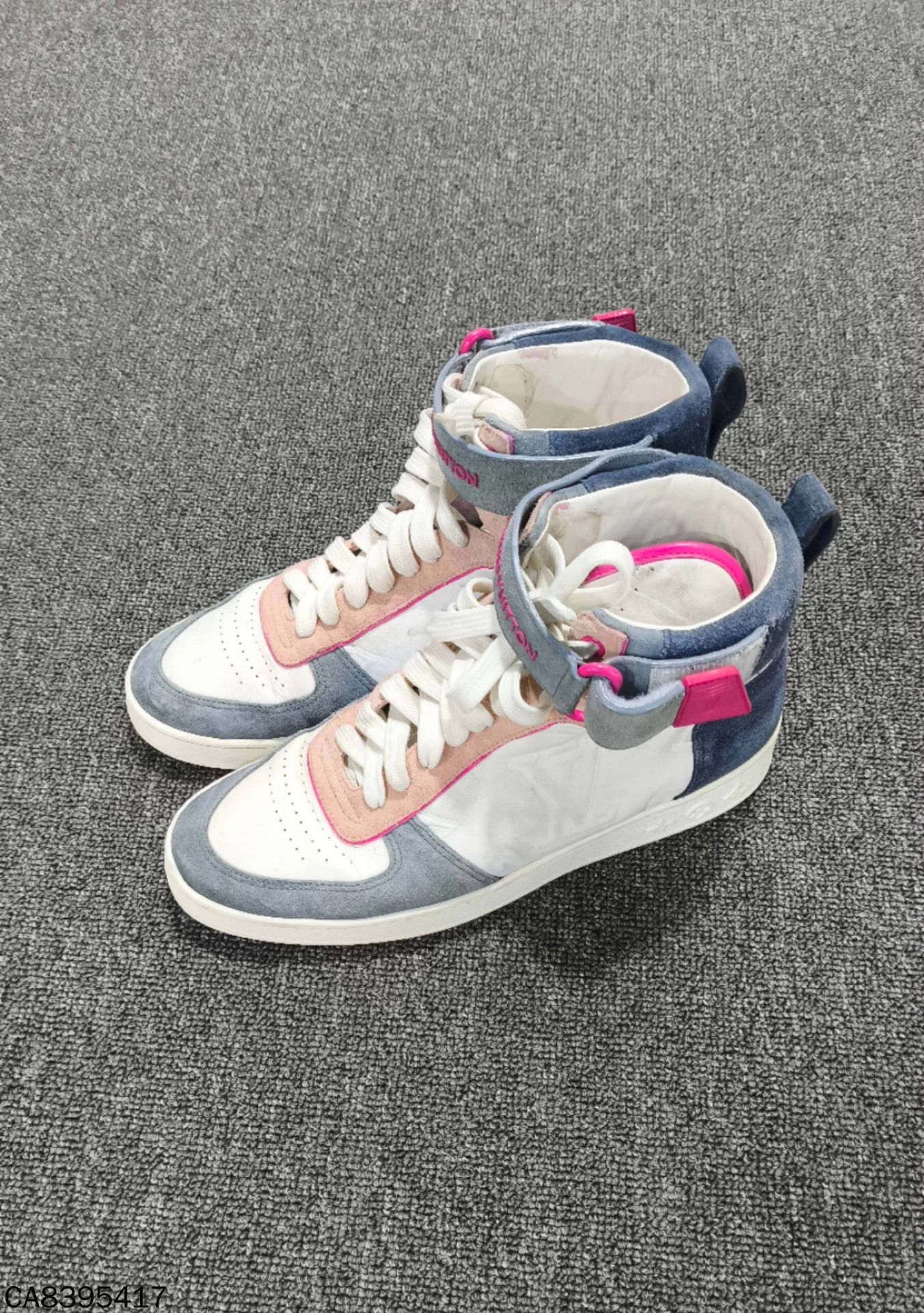 Louis Vuitton LV Embossed Logo High Top Skate Shoe 95 New 38.5 Size US 7.5 / IT 37.5 - 1 Thumbnail