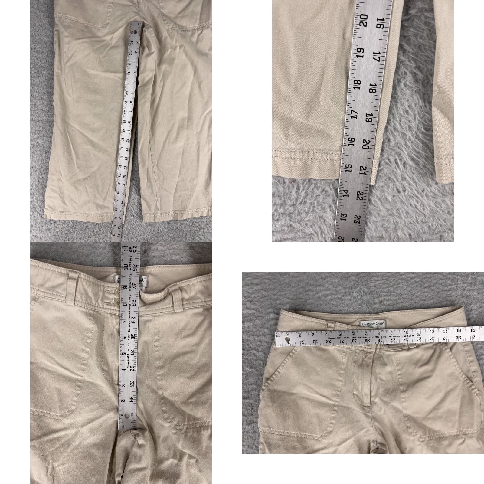 Coldwater Creek Coldwater Creek Beige Capri Pants Womens 6 Petite 29in Waist 21.5in Inseam 5-Pocket Stretch Cotton Twill Rise High Denim/Legwear Size 36" / US 14 / IT 50 - 8 Thumbnail