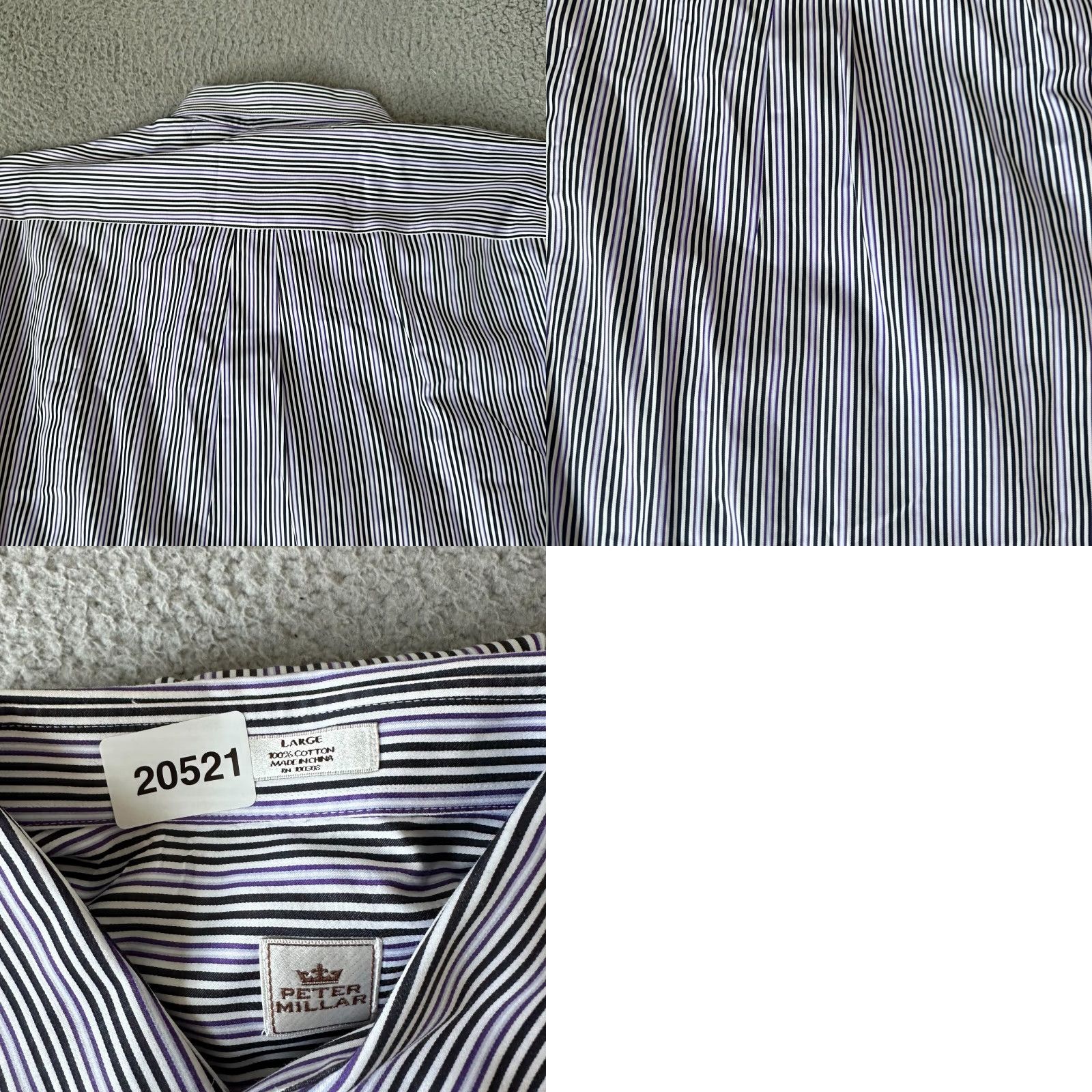 Peter Millar Peter Millar Shirt Mens L White Button-Up Crown Sport Striped Classic Button-Down Size US L / EU 52-54 / 3 - 9 Thumbnail