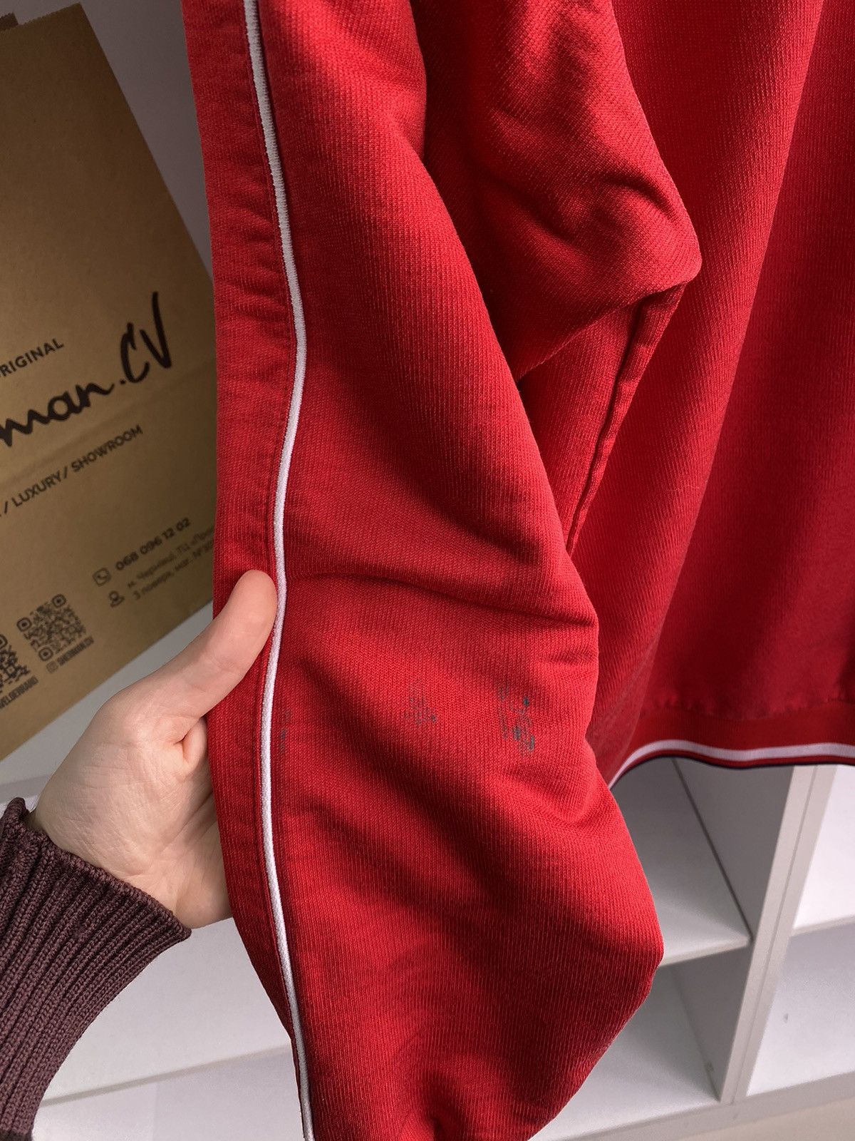 Nike × Vintage Vintage Nike Red Track Jacket Size US L / EU 52-54 / 3 - 13 Thumbnail