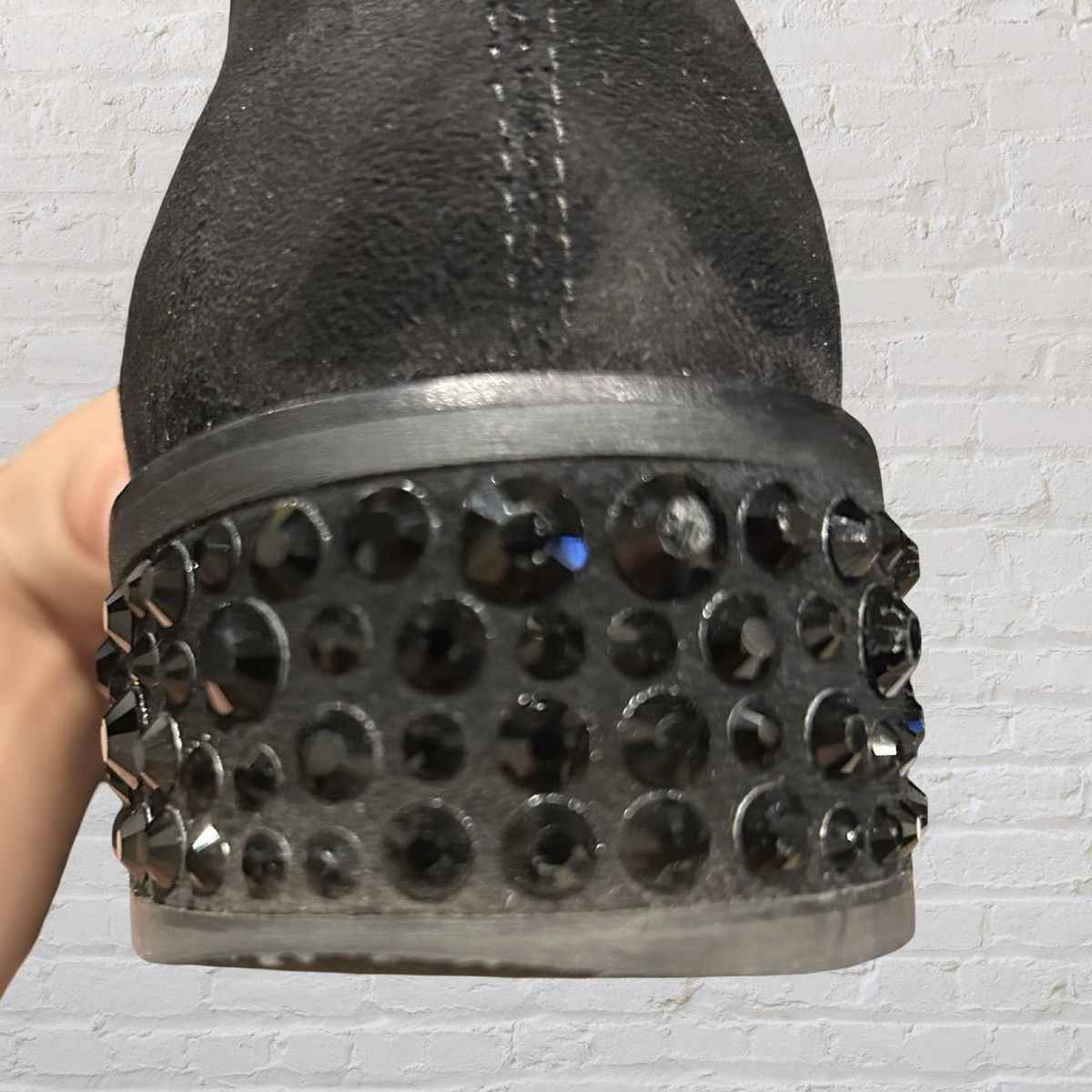 Giuseppe Zanotti GIUSEPPE ZANOTTI Crystal Heel Suede Boots 37 Size US 5 / EU 37 - 8 Thumbnail