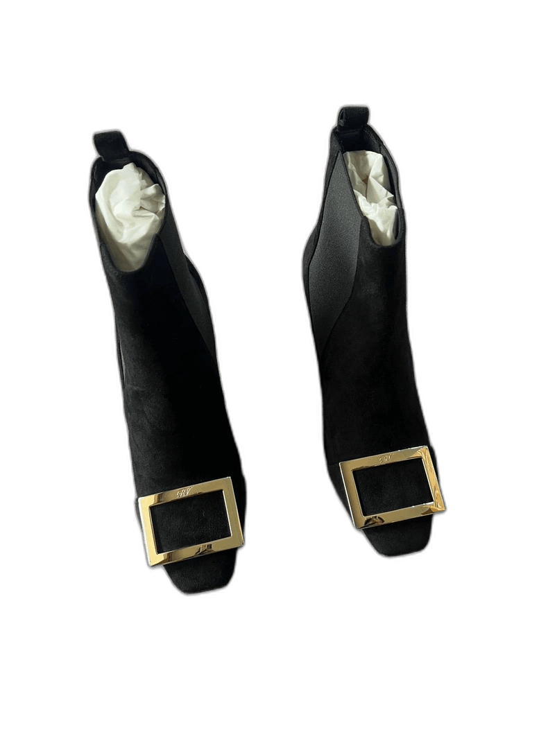 Roger Vivier Roger Vivier Black Short Boots with Buckle Size US 6 / IT 36 - 1 Thumbnail