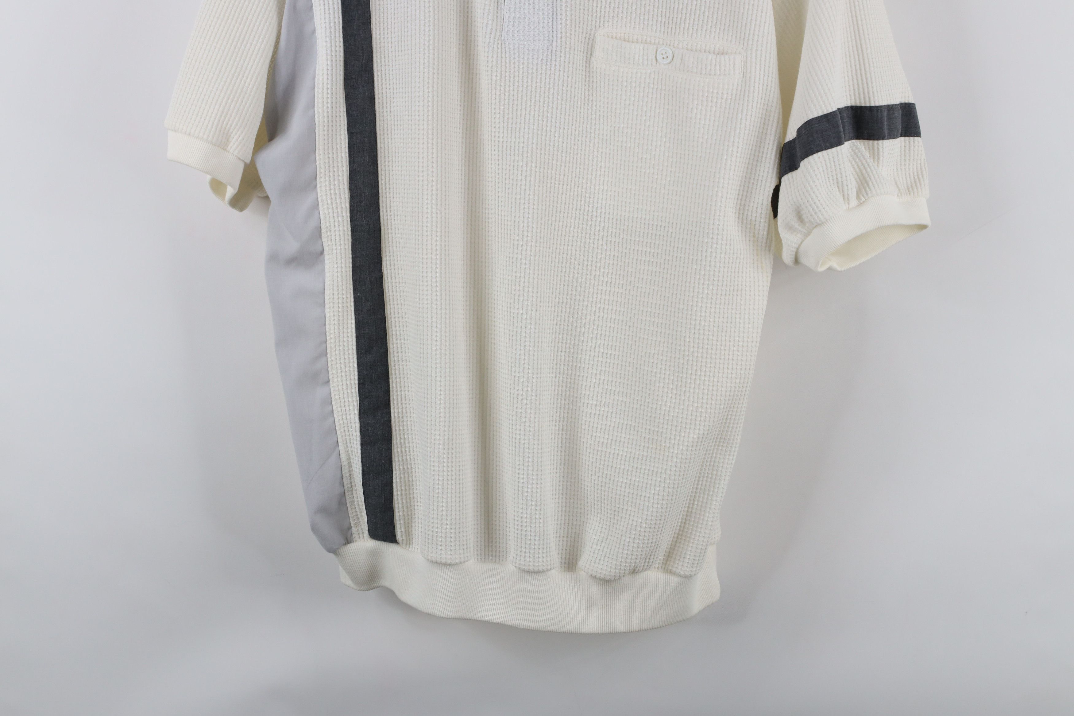 Vintage Vintage 90s Streetwear Waffle Knit Collared Pullover Polo Size US L / EU 52-54 / 3 - 3 Thumbnail