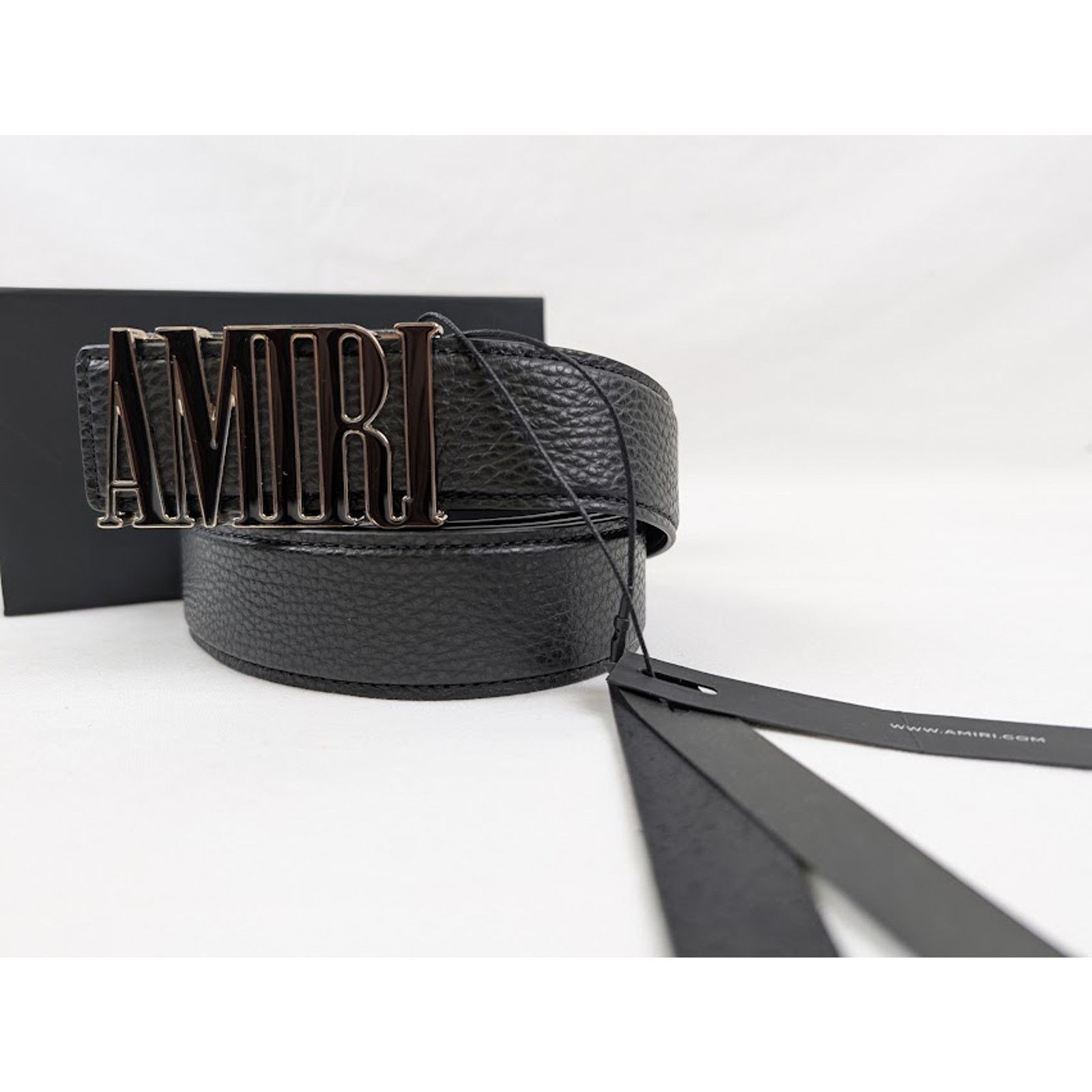 Amiri o1rshd1 Q:2 / Size: 95 / 4CM Enamel Amiri Core Belt in Black Size 38 - 2 Thumbnail