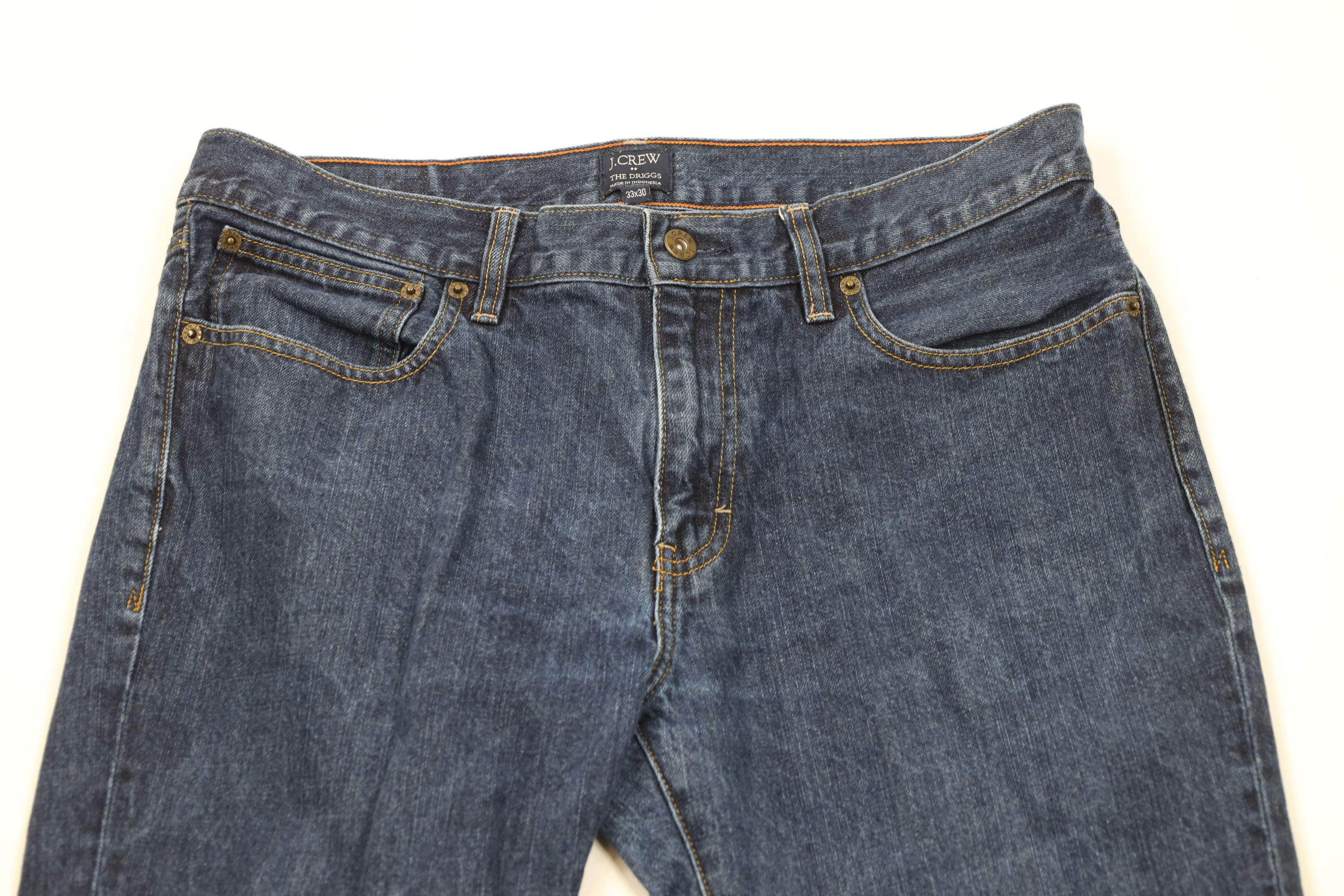 J.Crew × Vintage J Crew Driggs Slim Fit Straight Leg Denim Jeans Blue Cotton Size US 33 - 2 Thumbnail