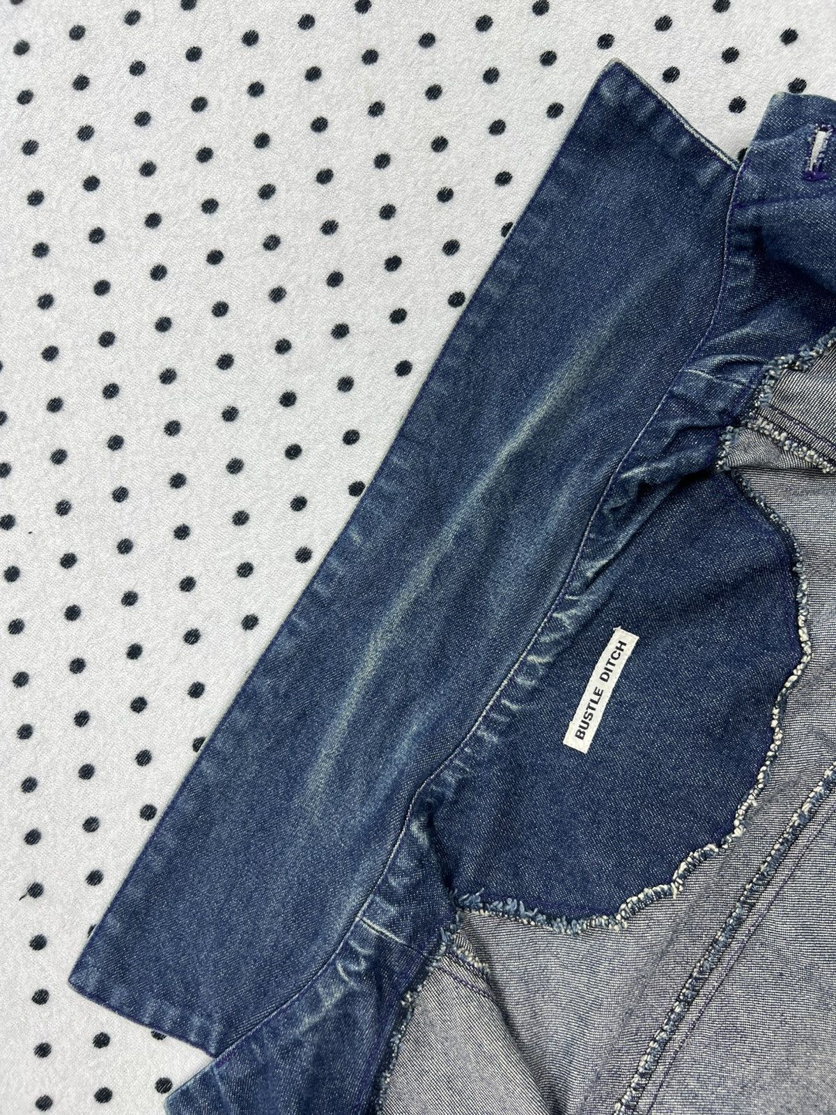 Japanese Brand Vintage Bustle Ditch Dirty Distressed Denim Jacket Size US XXS / EU 40 - 11 Thumbnail