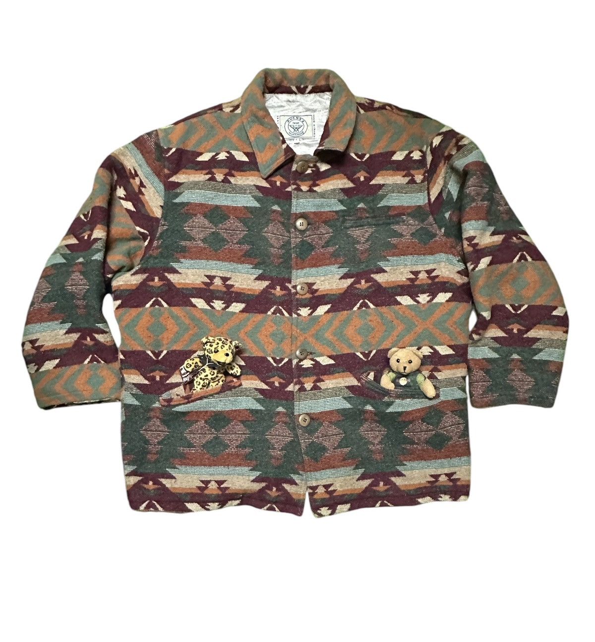 Vintage Vtg Rug blouson avanes Sportwear navajo jacket Size US L / EU 52-54 / 3 - 1 Thumbnail