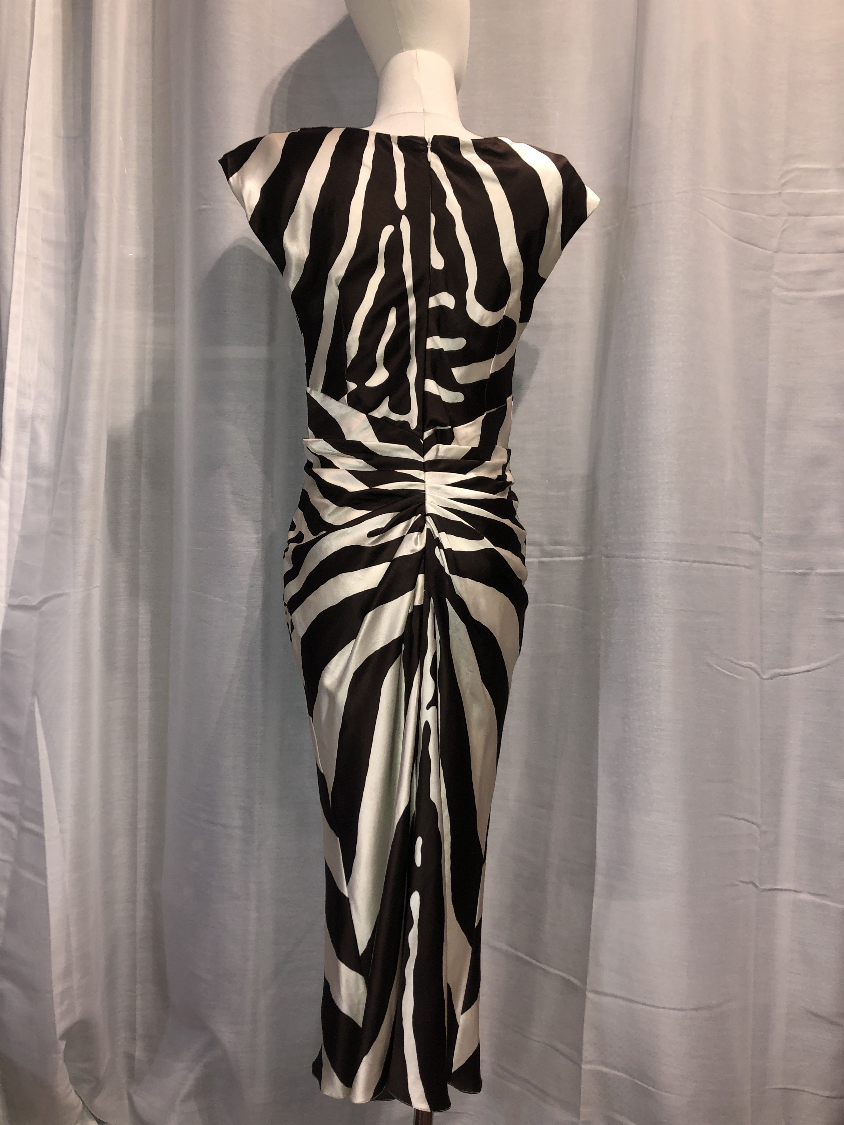 Dior S/S 2009 Zebra Print Silk Dress Size M / US 6-8 / IT 42-44 - 12 Thumbnail