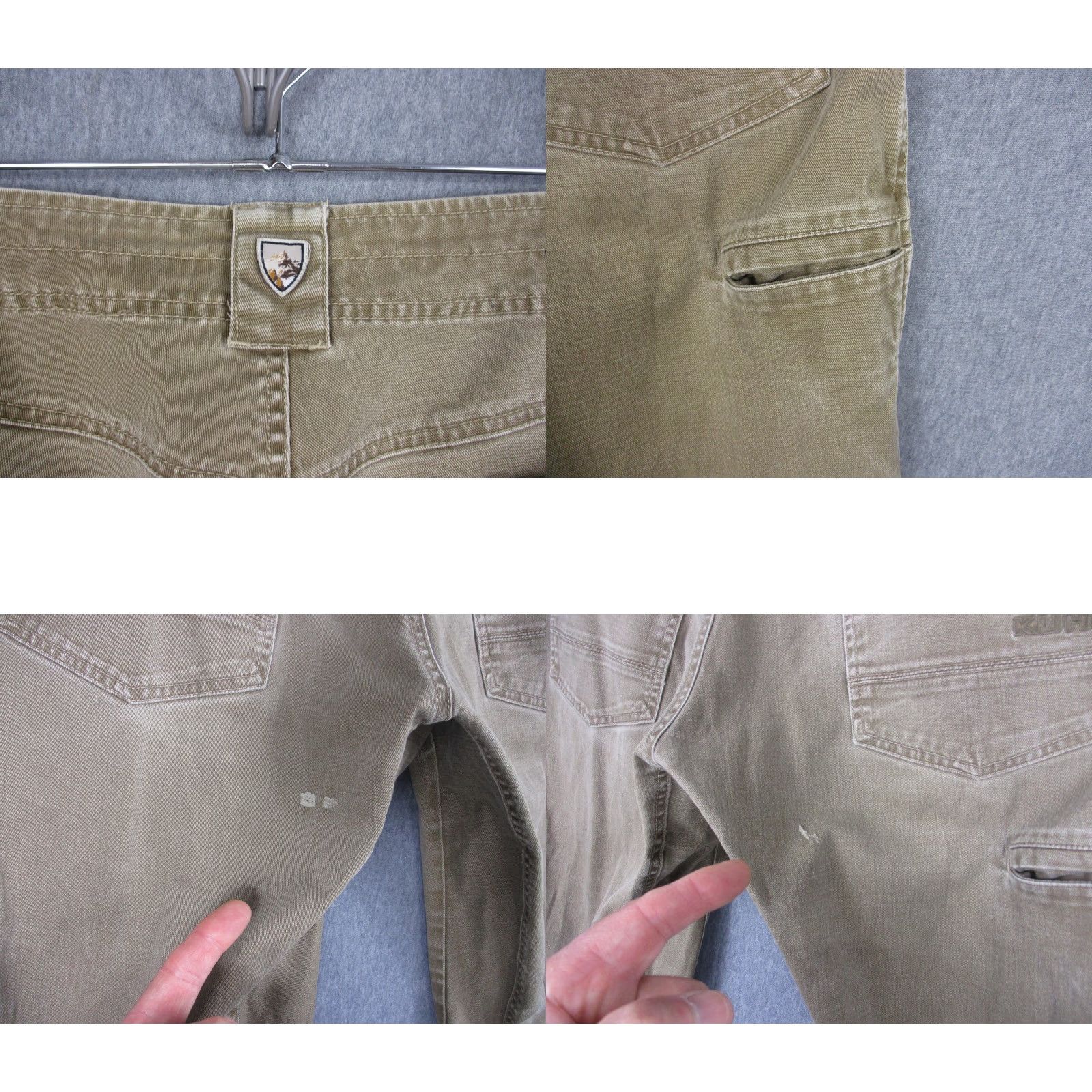 Vintage Kuhl Easy Rydr Pants Mens 33x32 Brown Canvas Outdoor Workwear Stretch Khakis Straight Front Regular Mens Size US 33 - 8 Thumbnail