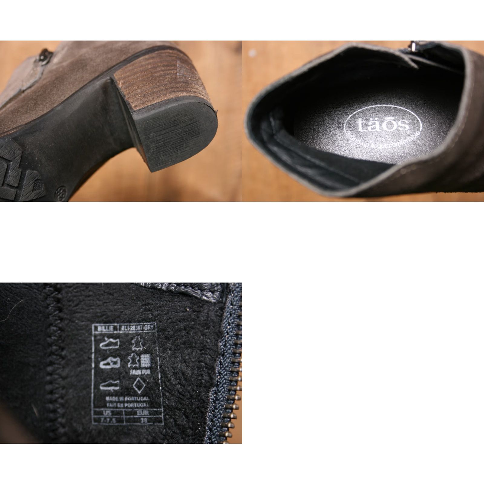 Taos TAOS Billie Suede 2.75" Block Heel Ankle Boots EUR 38 | US 7-7.5 Brown Size US 7.5 / IT 37.5 - 8 Thumbnail