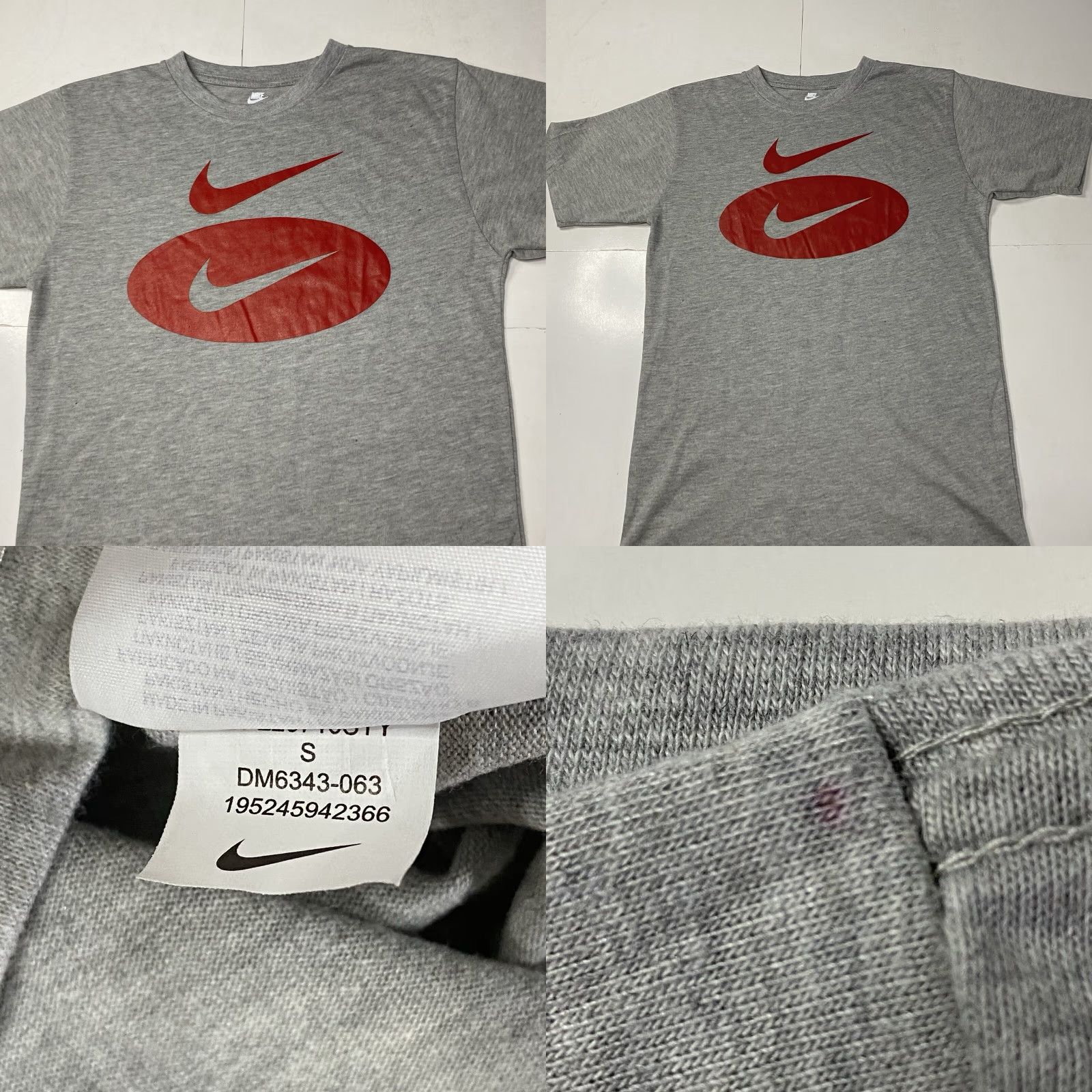 Nike **Nike Tee T-Shirt Gray Small Adult Regular Fit** User: **Gray Small Adult Regular Fit Nike Tee T-Shirt** Size US S / EU 44-46 / 1 - 10 Thumbnail