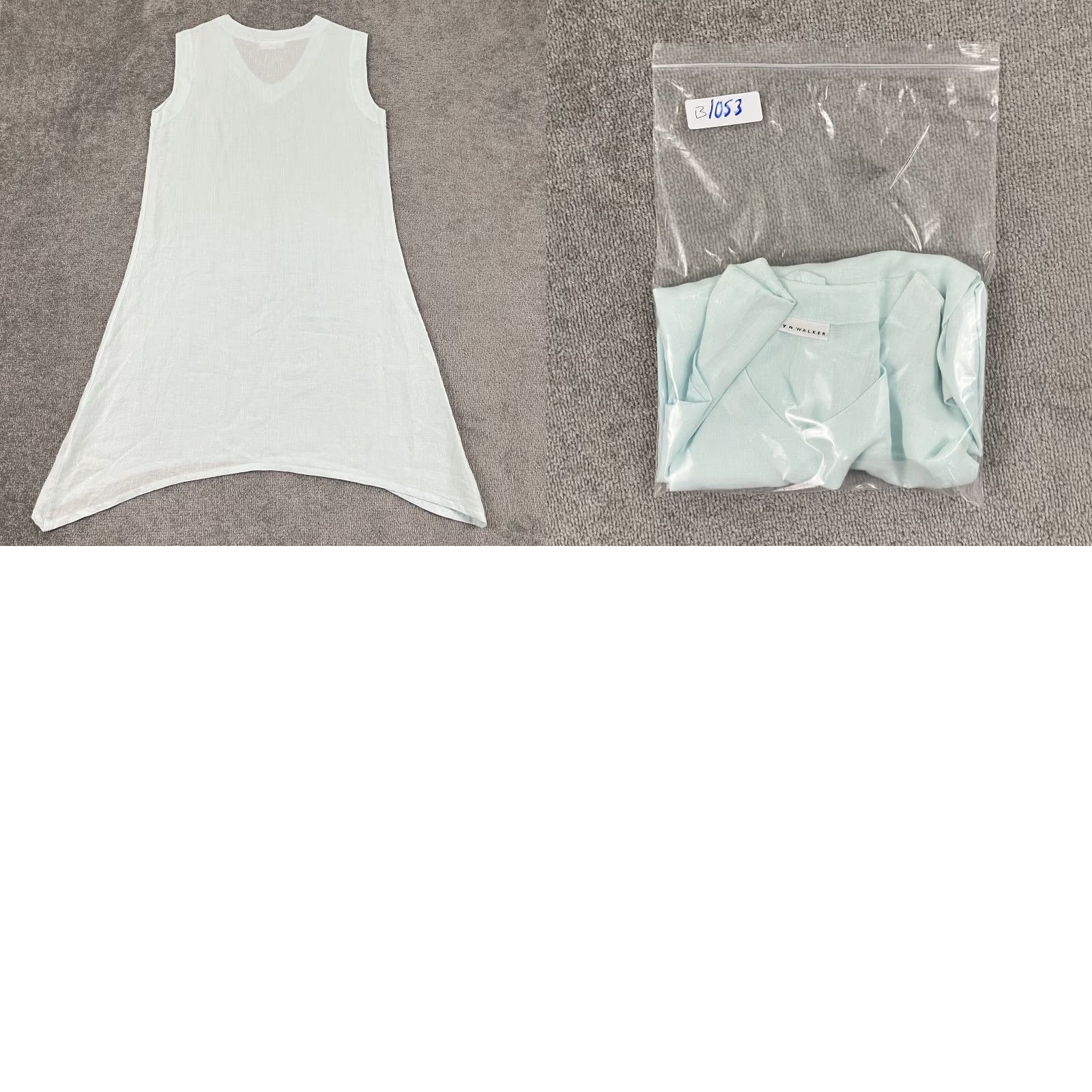 Vintage Bryn Walker Dress Womens S Light Blue 100% Linen Shift Pullover V-Neck Beach Size S / US 4 / IT 40 - 8 Thumbnail