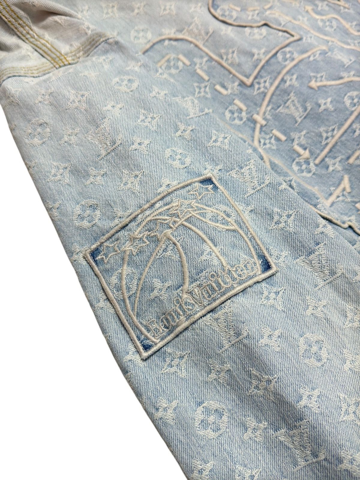 Louis Vuitton × NBA Louis Vuitton NBA Blue Denim Monogram Bomber Jacket Size US L / EU 52-54 / 3 - 10 Thumbnail