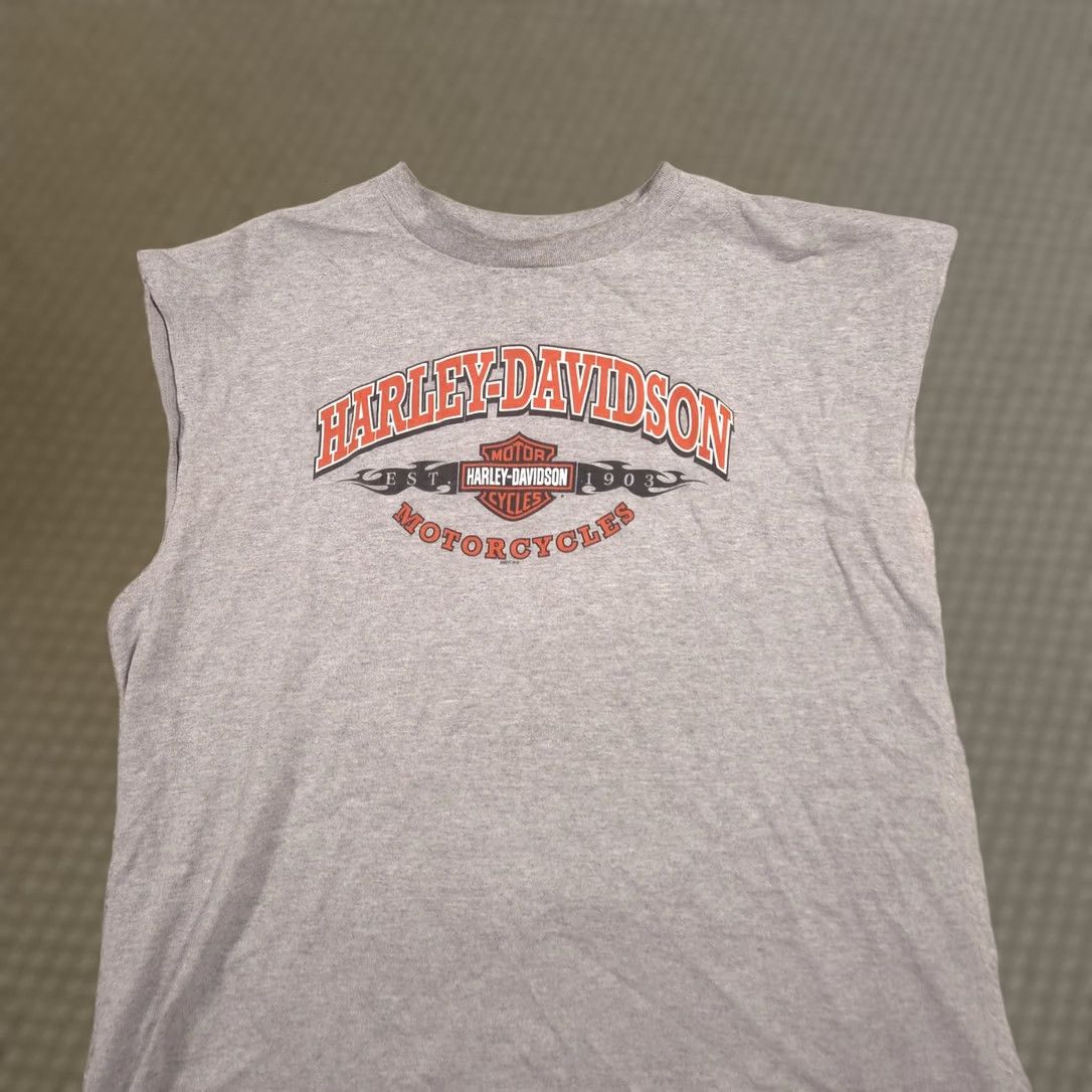 Harley Davidson Harley-Davidson Shirt Mens XL Gray Sleeveless Biker Tee Shirt Adult XL Gray Harley-Davidson Logo Graphics Back NEES Galesburg Illinois Vintage No Size US XL / EU 56 / 4 - 1 Thumbnail