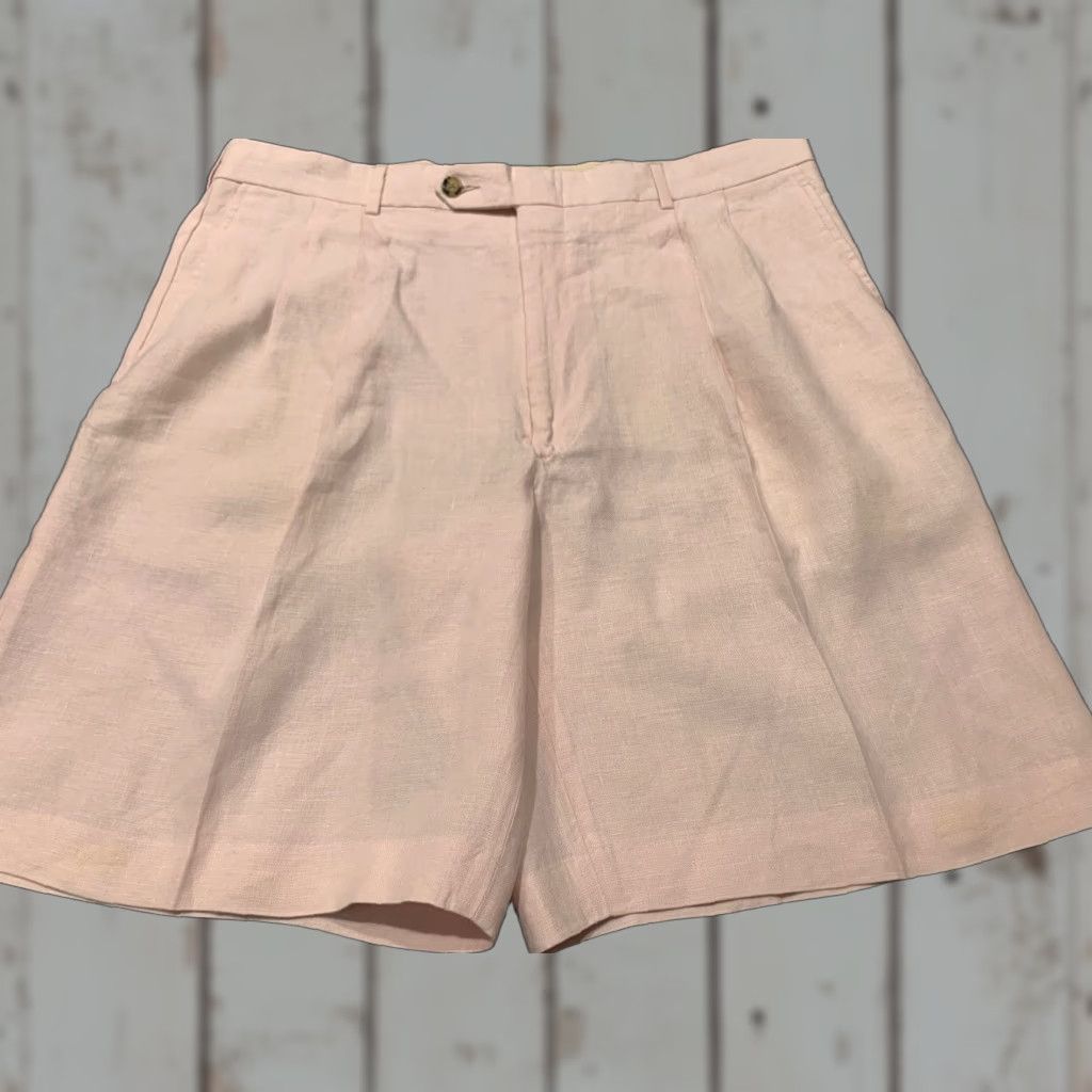 Berle Berle Linen Bermuda Shorts Mens 36 Light Pink Classic Casual Beach Size US 36 / EU 52 - 1 Thumbnail