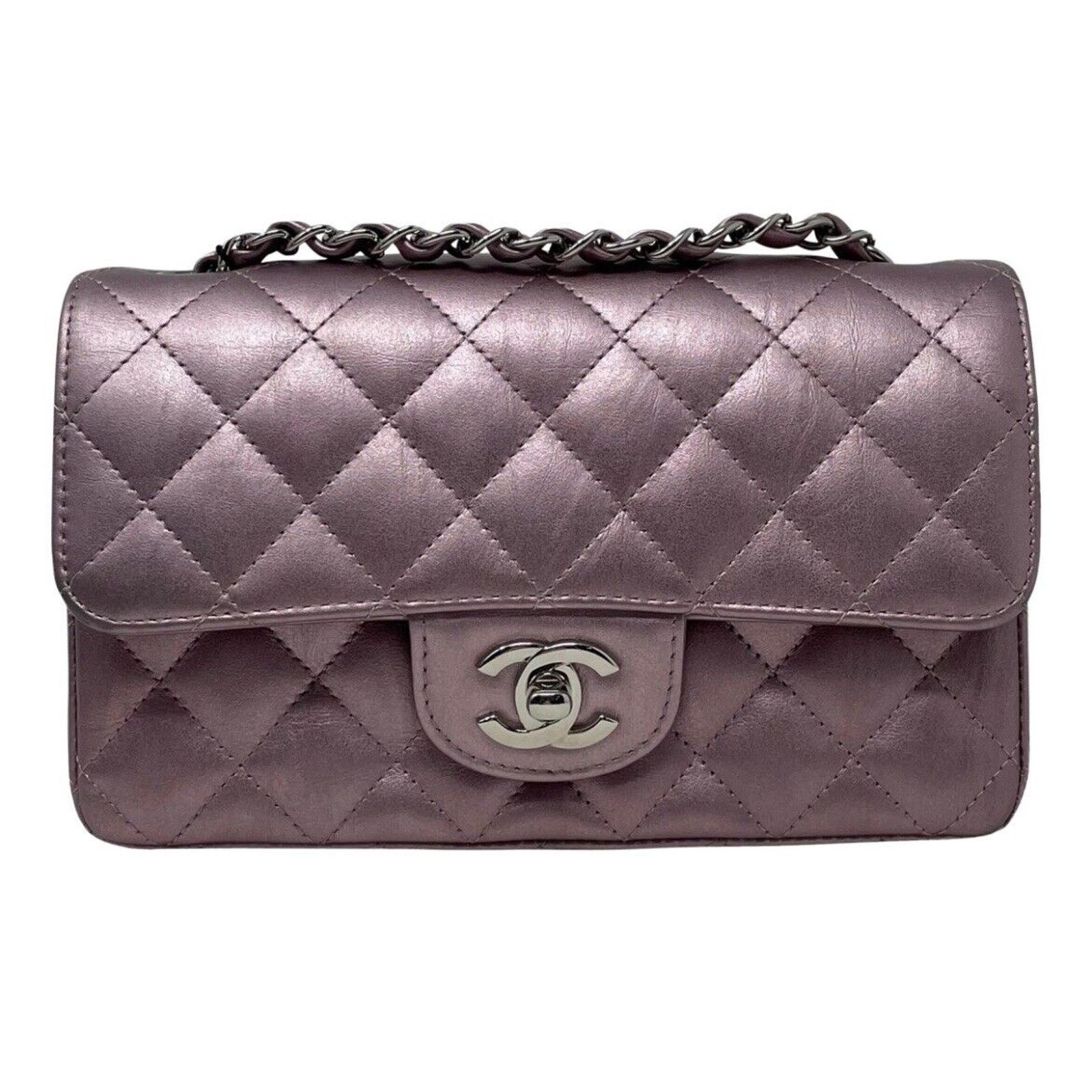 Chanel Mini Rectangular Classic Purple Iridescent Calfskin Flap Size ONE SIZE - 1 Thumbnail