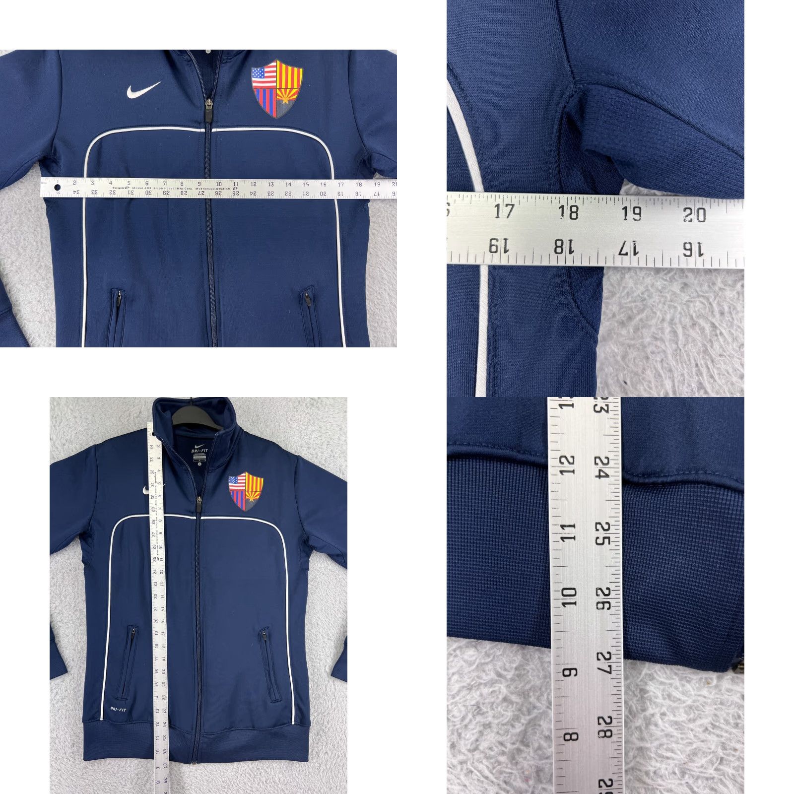 Nike Nike Sweater Mens Large Blue Full Zip Mock Neck Soccer Arizona Shield Crest Size US L / EU 52-54 / 3 - 9 Thumbnail