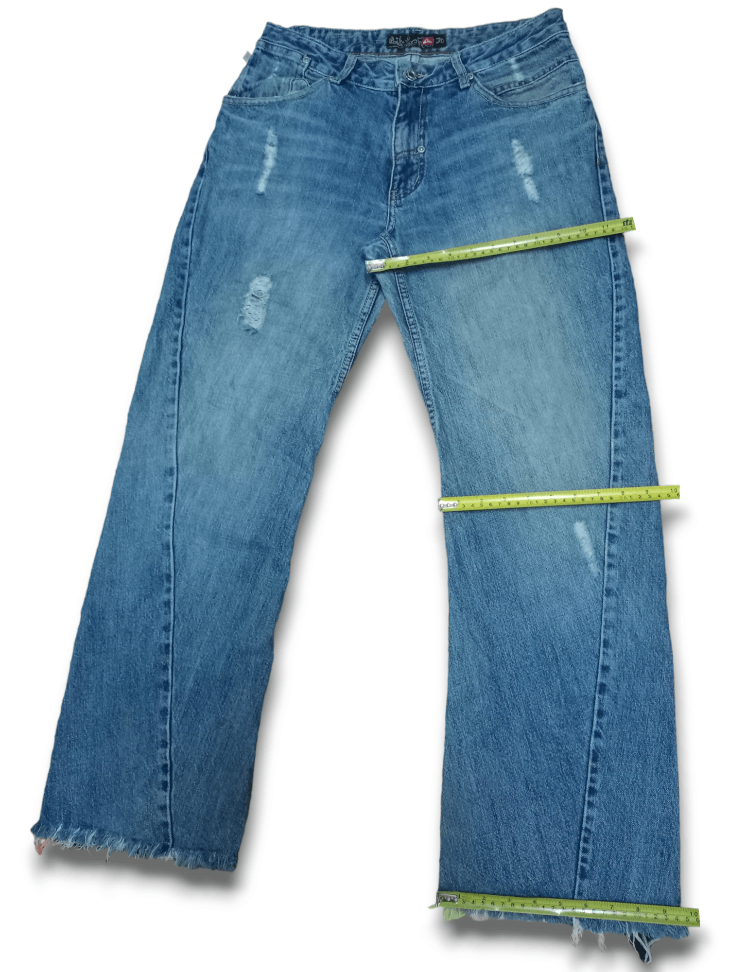 Vintage 90s Quiksilver Blue Wash Distressed Baggy Jeans