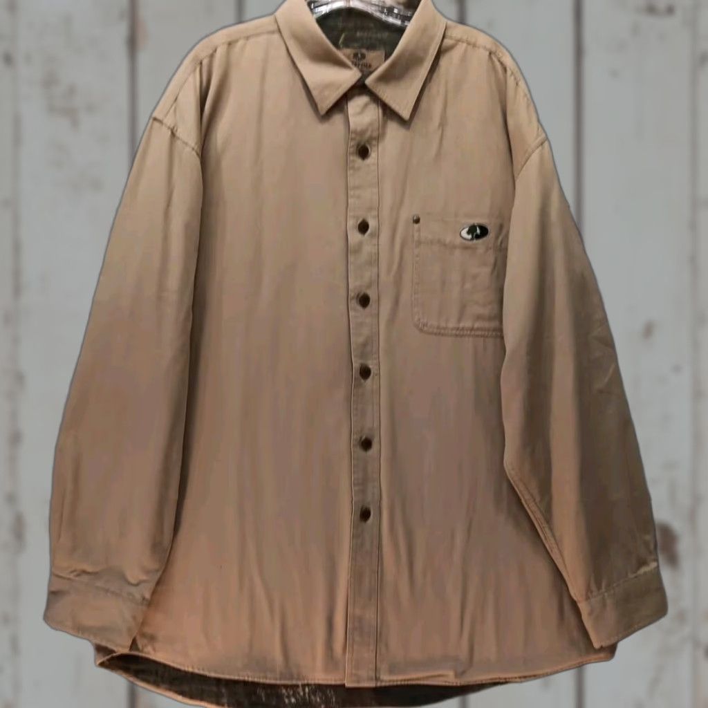 Vintage Mossy Oak Shirt-Jacket XL Beige Long Sleeve Button-Up Canvas Cotton Pocketed Regular Mens Size US XL / EU 56 / 4 - 1 Thumbnail